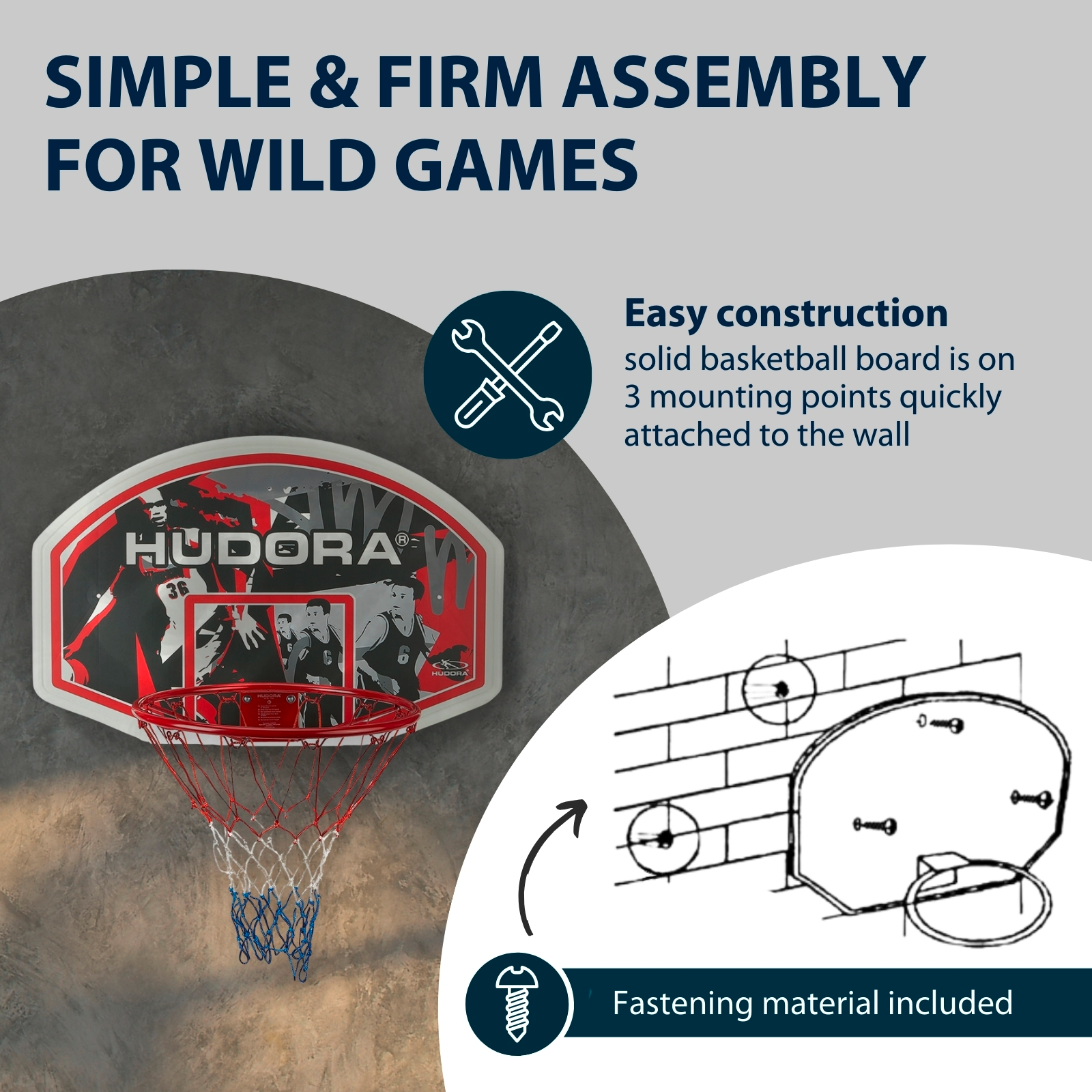 HUDORA basketball hoop set indoor/outdoor, image 3 from 6