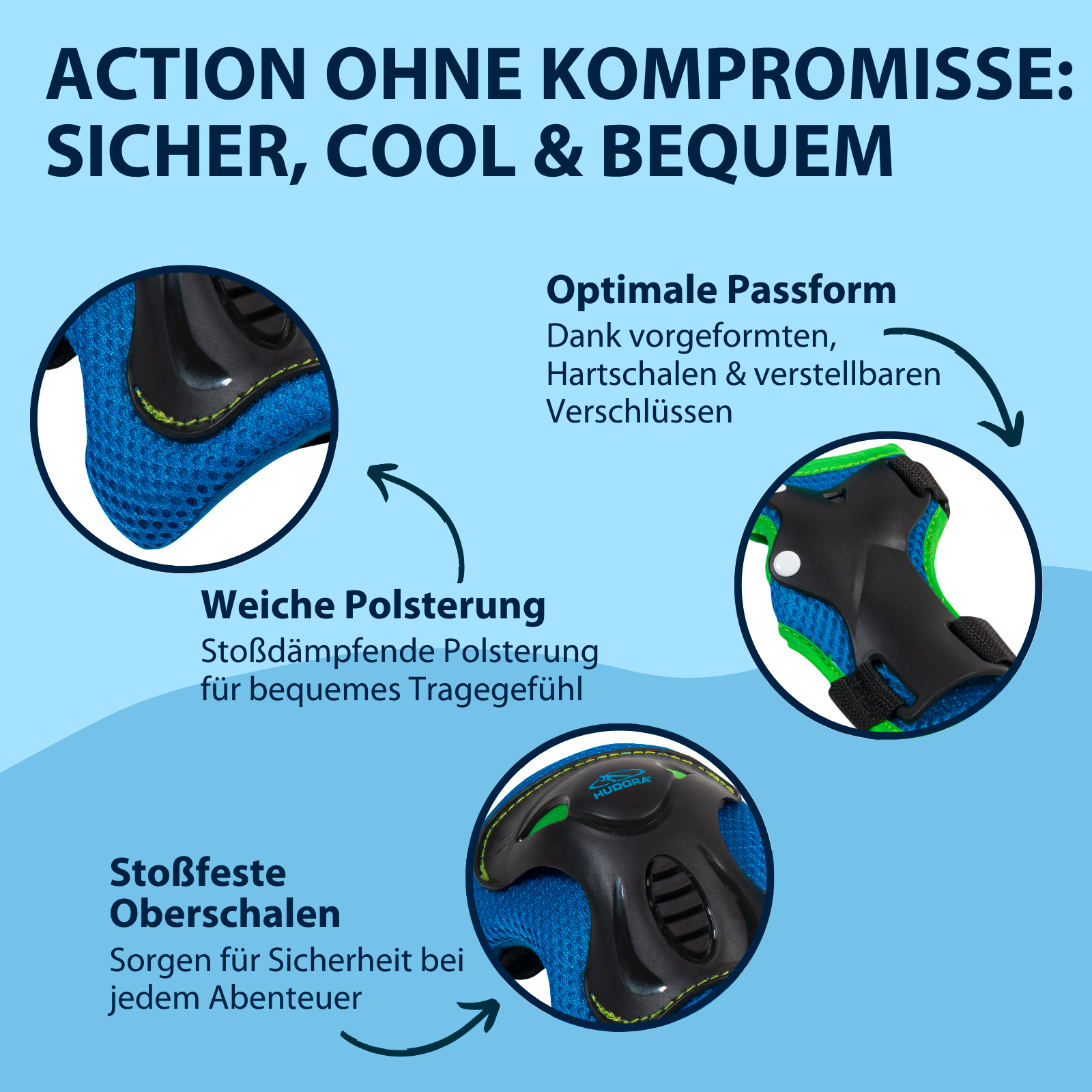 HUDORA Protektoren Set Kids blue XS, Bild 5 von 6