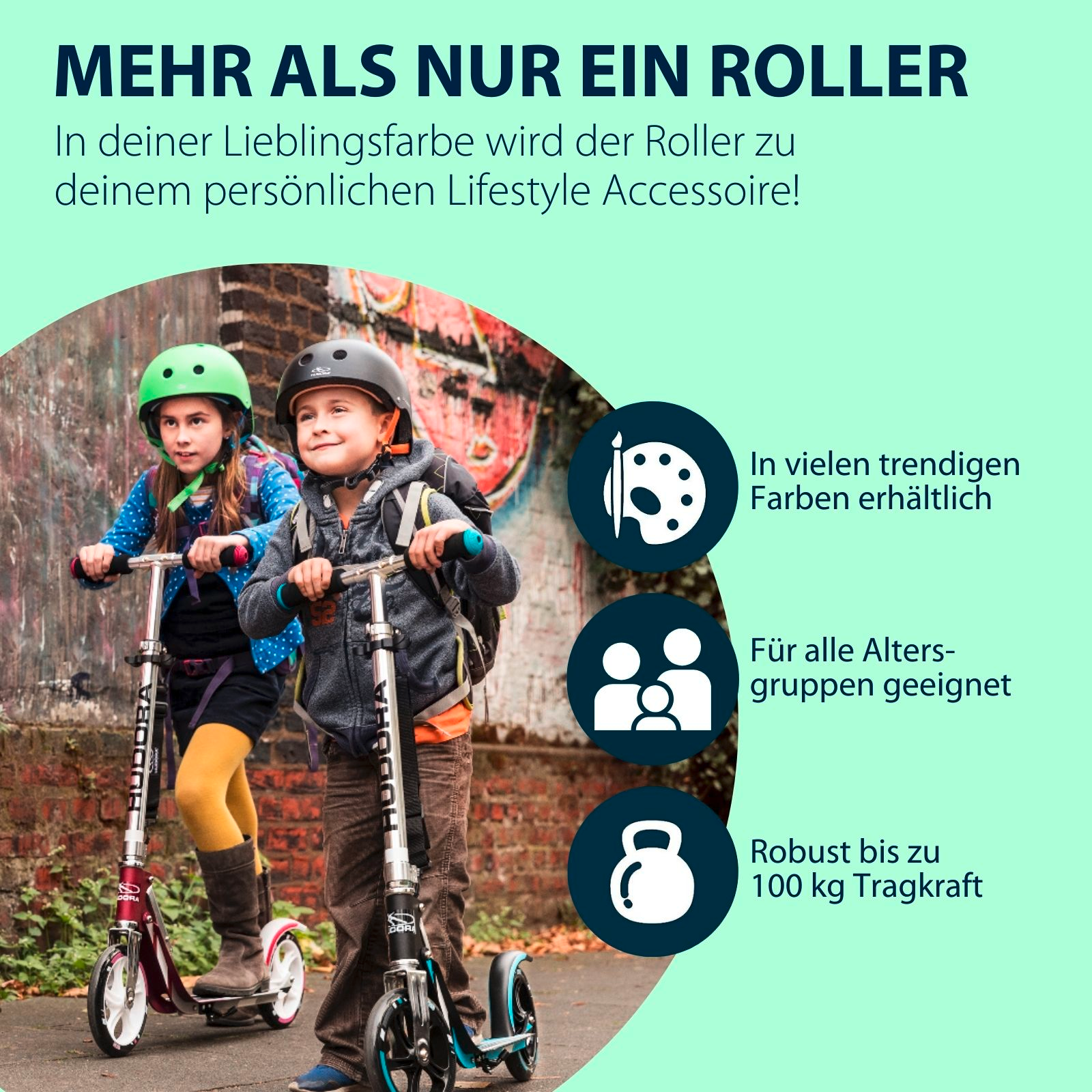 HUDORA BigWheel® 205 Scooter, grass "Exklusiv Edition", Bild 6 von 7