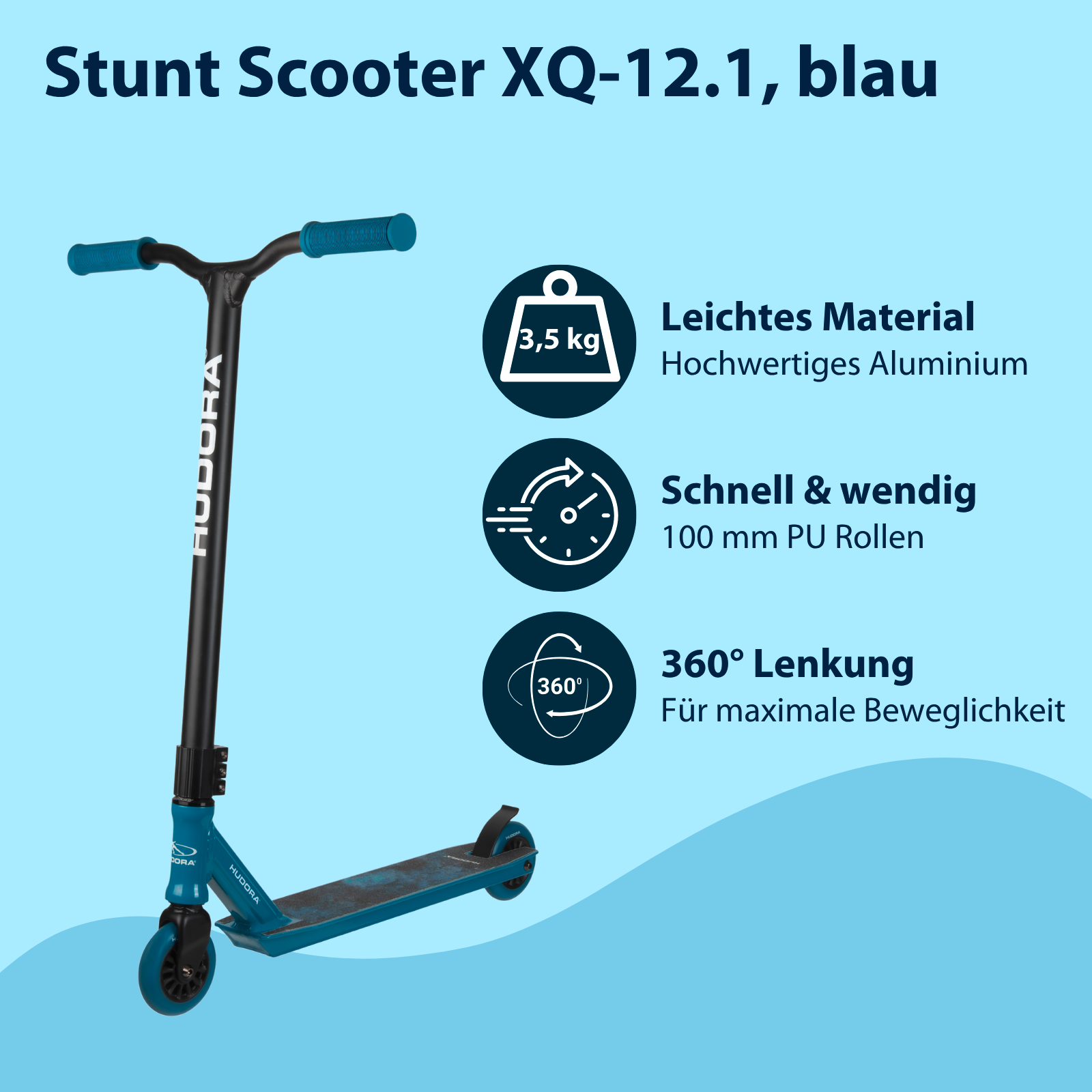 HUDORA Stunt Scooter XQ-12.1, blau, Bild 2 von 7