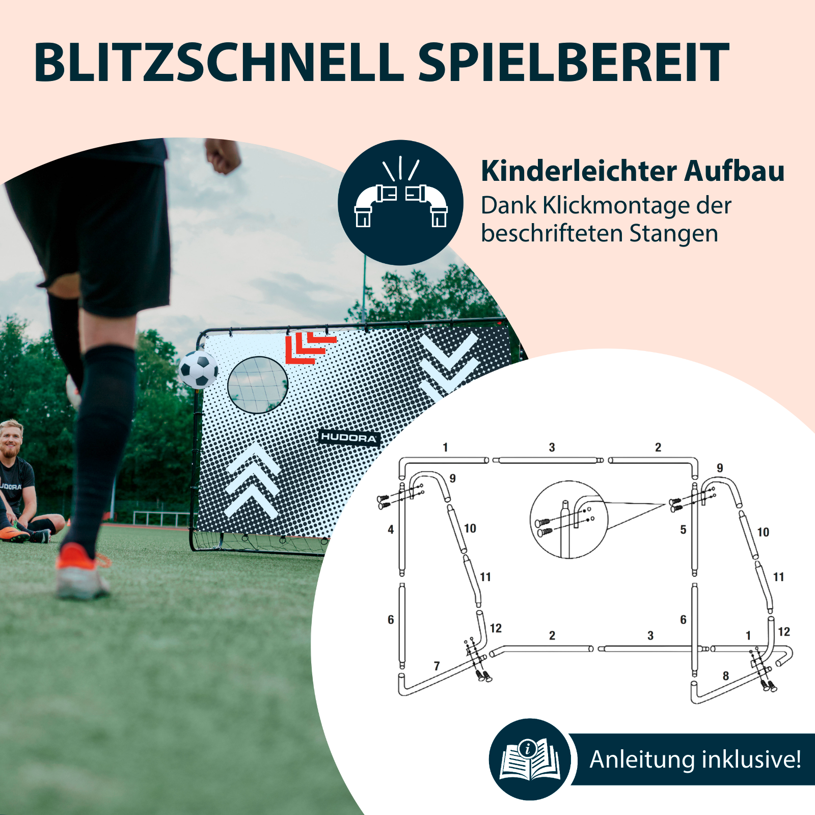 Fußballtor Trainer mit Torwand AZ, Motiv Arrow, Bild 4 von 6