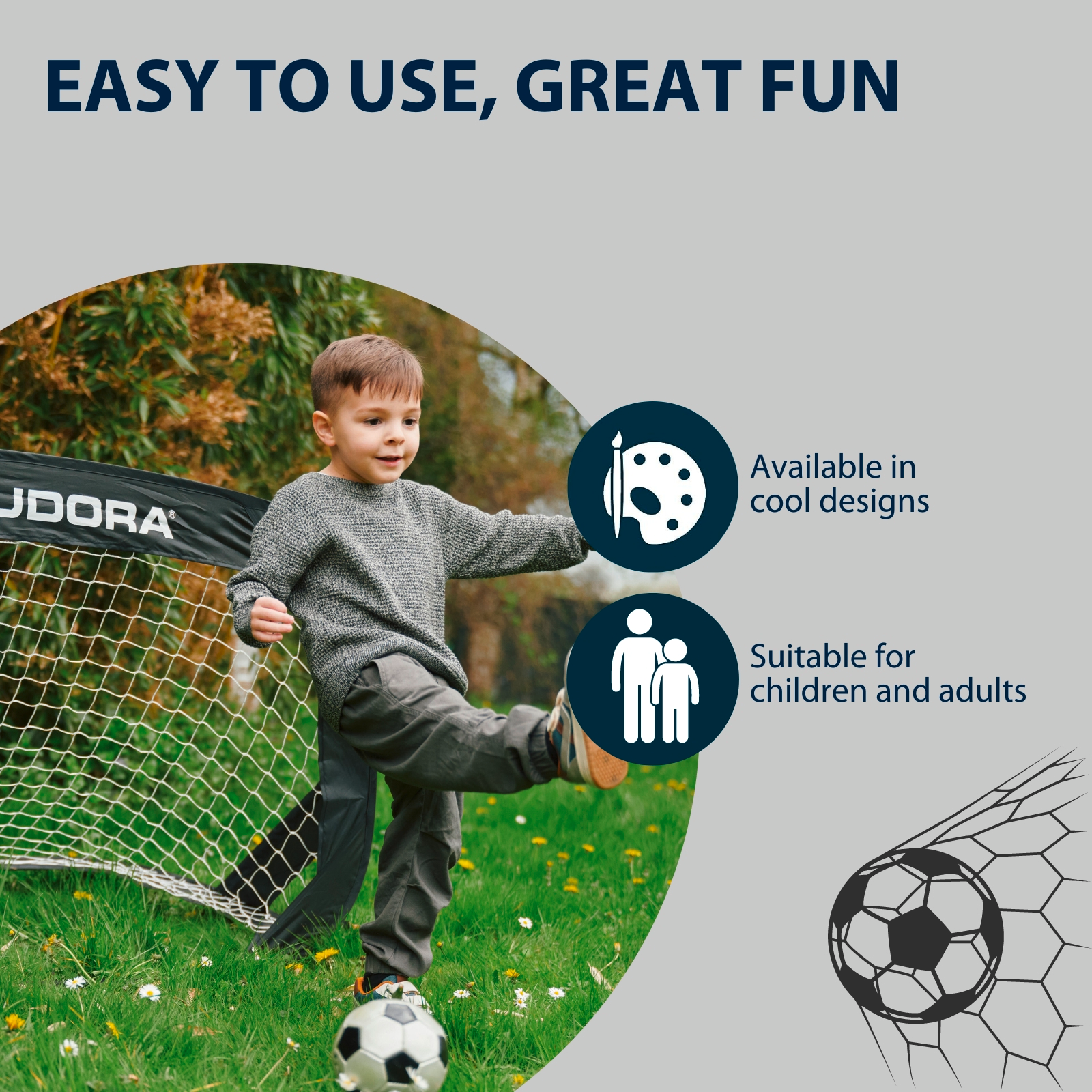 Pop Up football goal, Set of 2 Black/Red/Gold, image 4 from 6