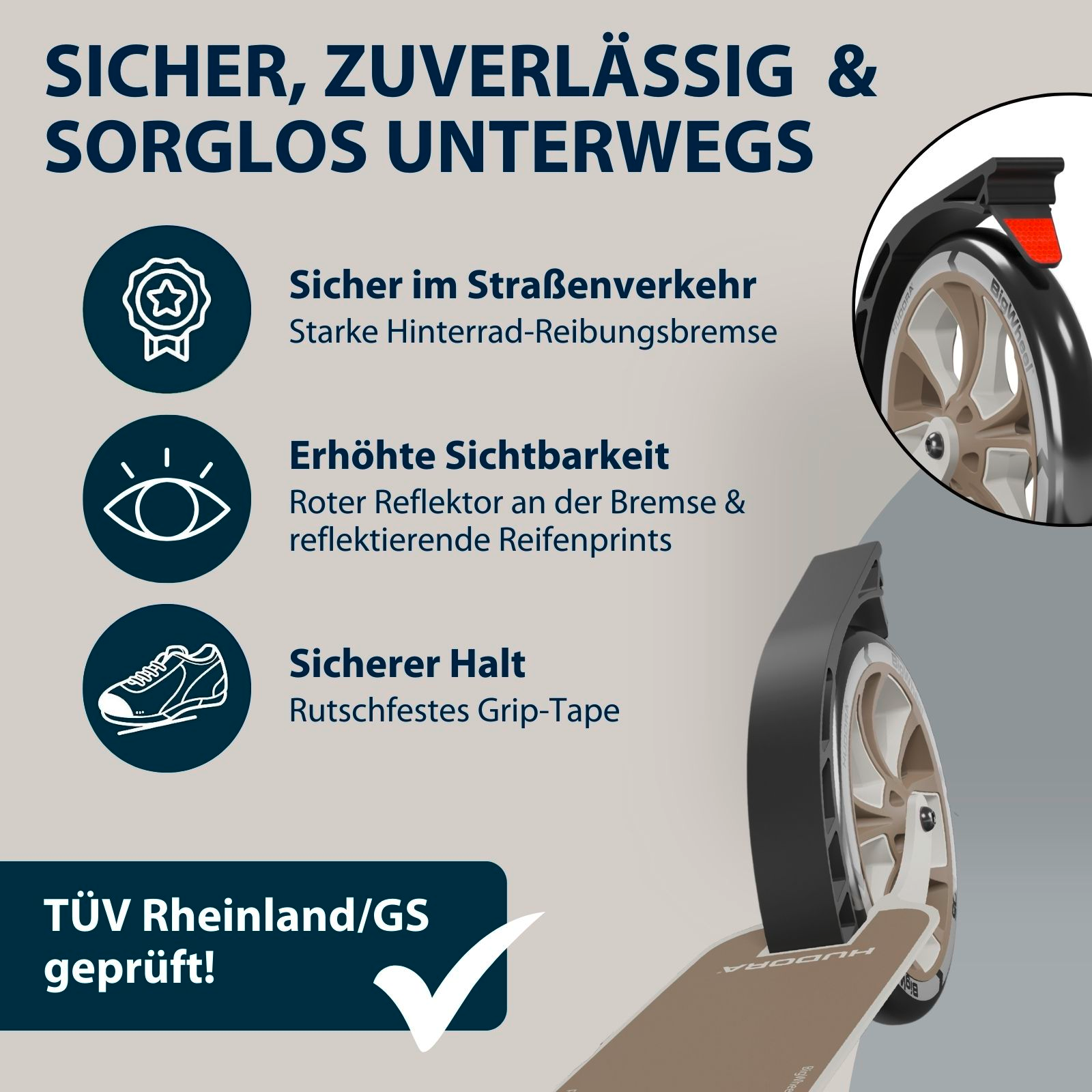 HUDORA BigWheel® 205 Advanced, ivory, Bild 5 von 7