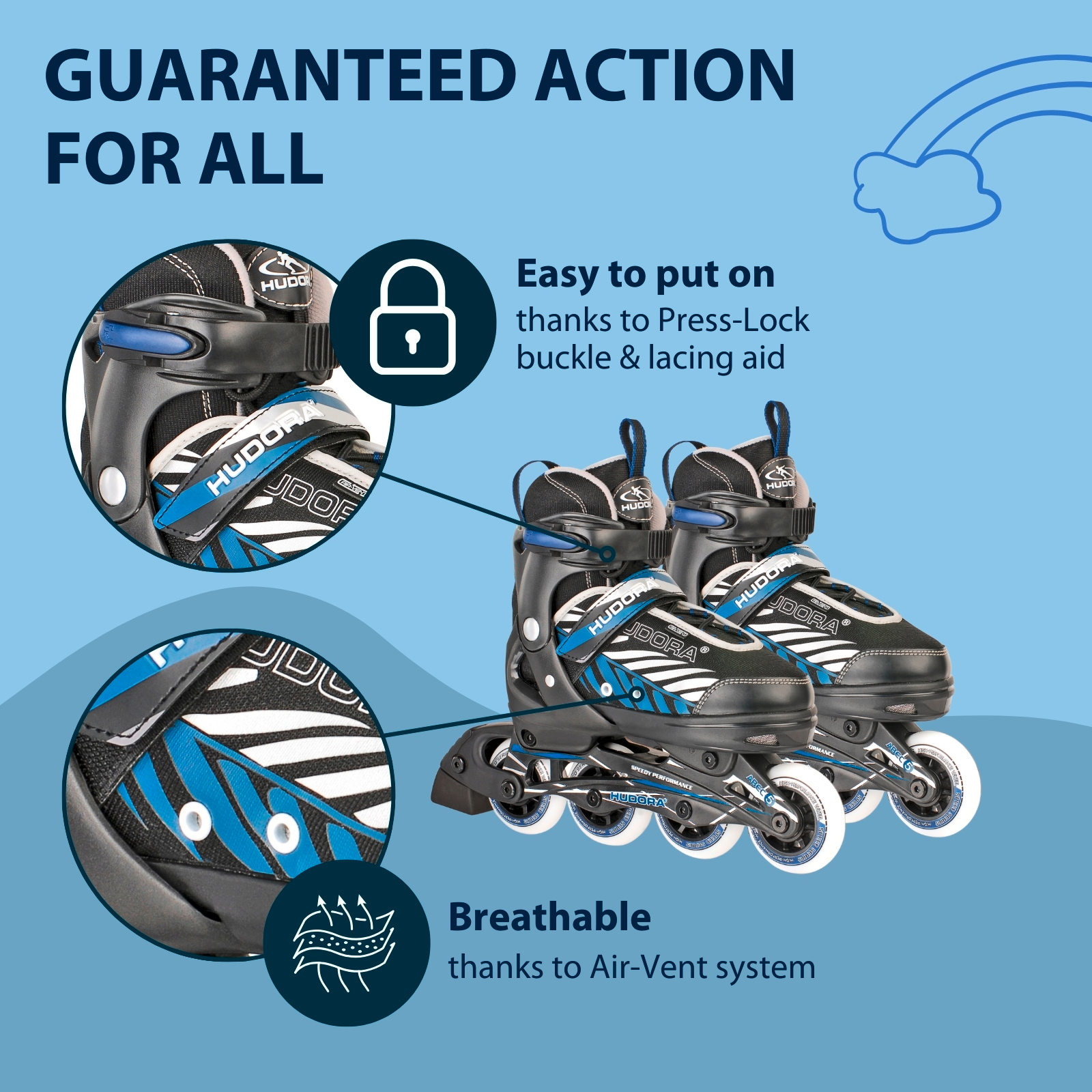 Inline skates, Leon, black/blue, size 29-32, image 4 from 7