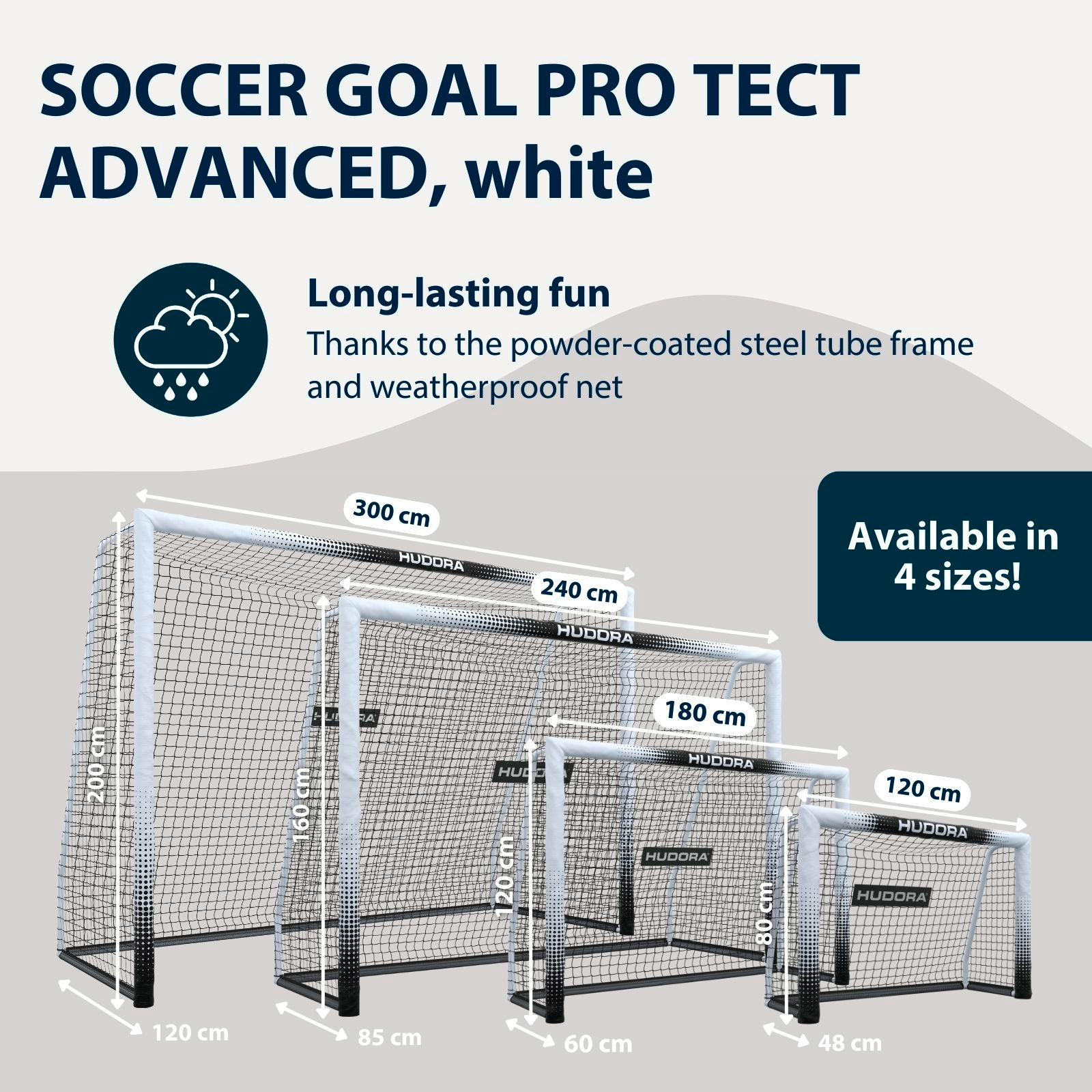 HUDORA Football Goal Pro Tect 240 Advanced White, image 2 from 7
