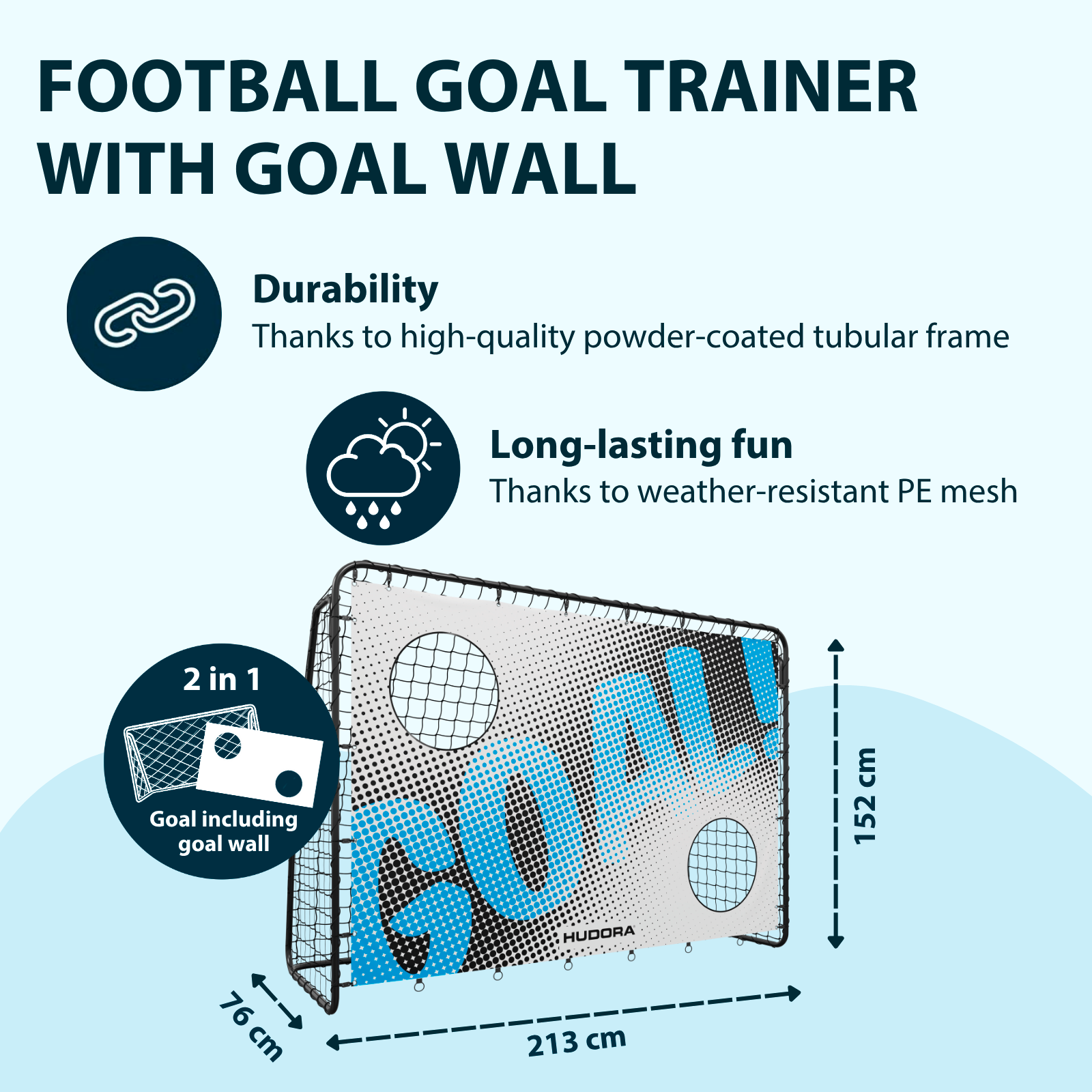 HUDORA football goal trainer with goal wall, image 2 from 6
