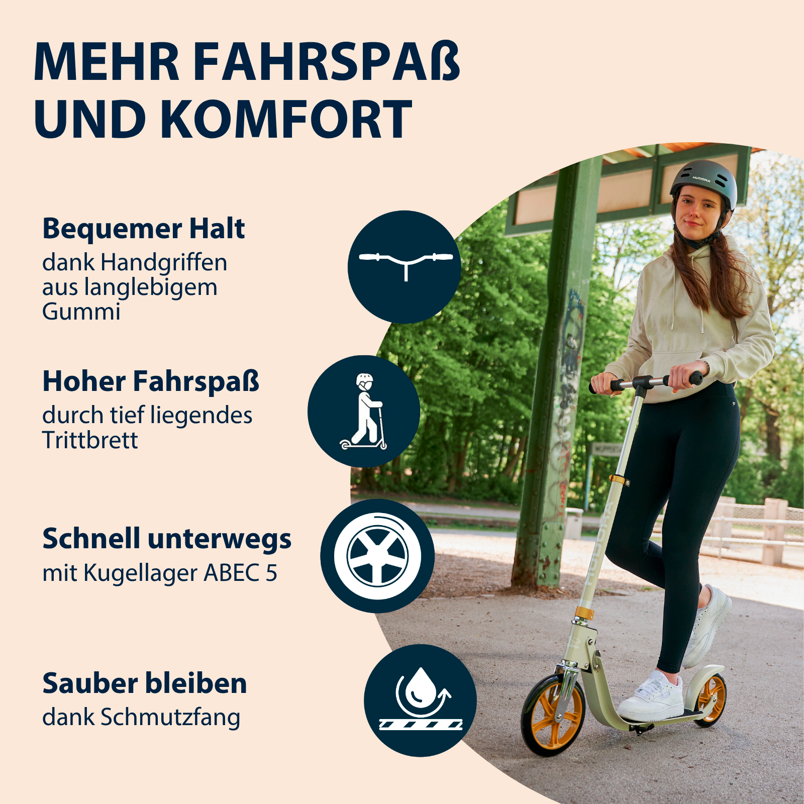 HUDORA BigWheel® 215 Scooter, sand, Bild 3 von 7