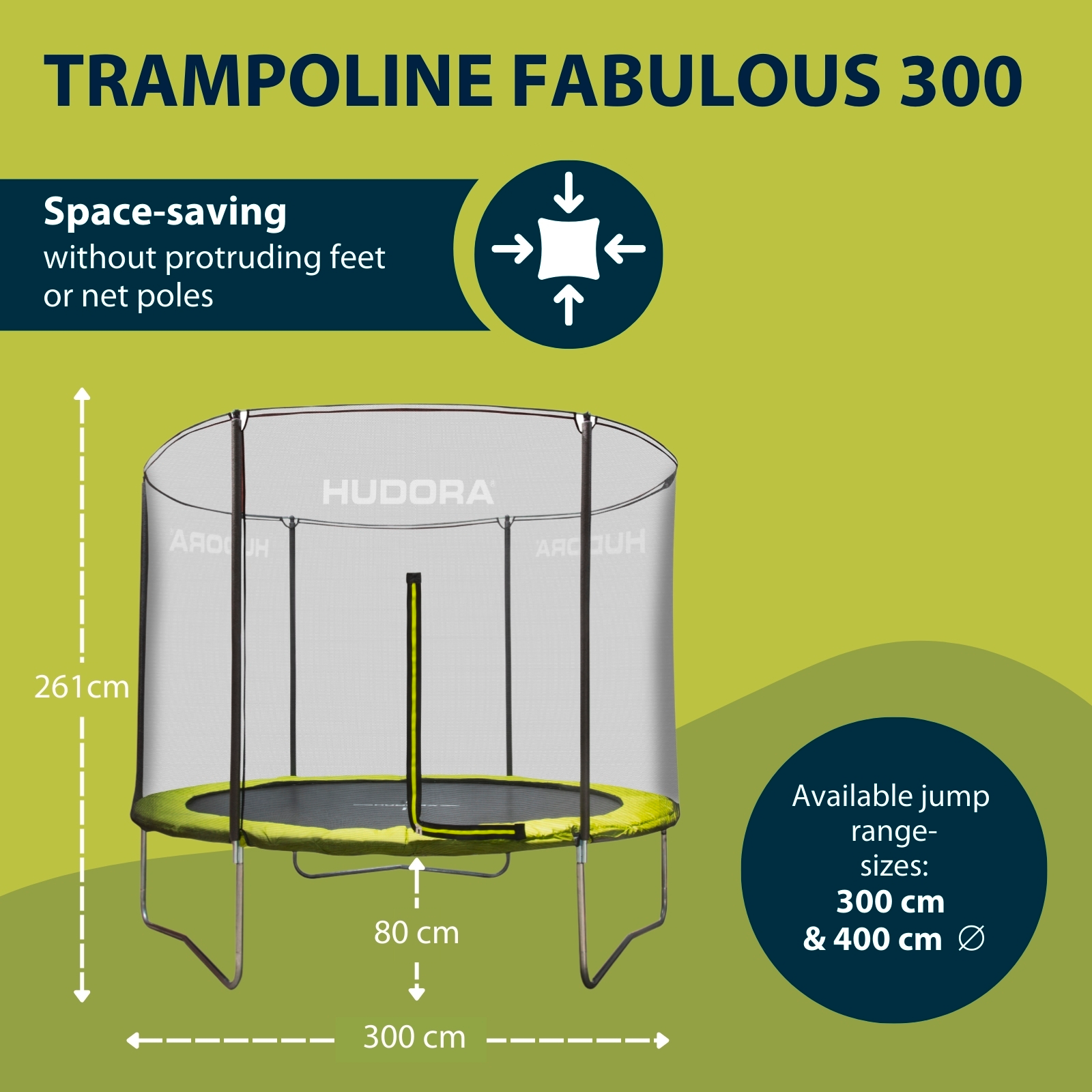 HUDORA Fabulous Trampoline 300V, image 2 from 7