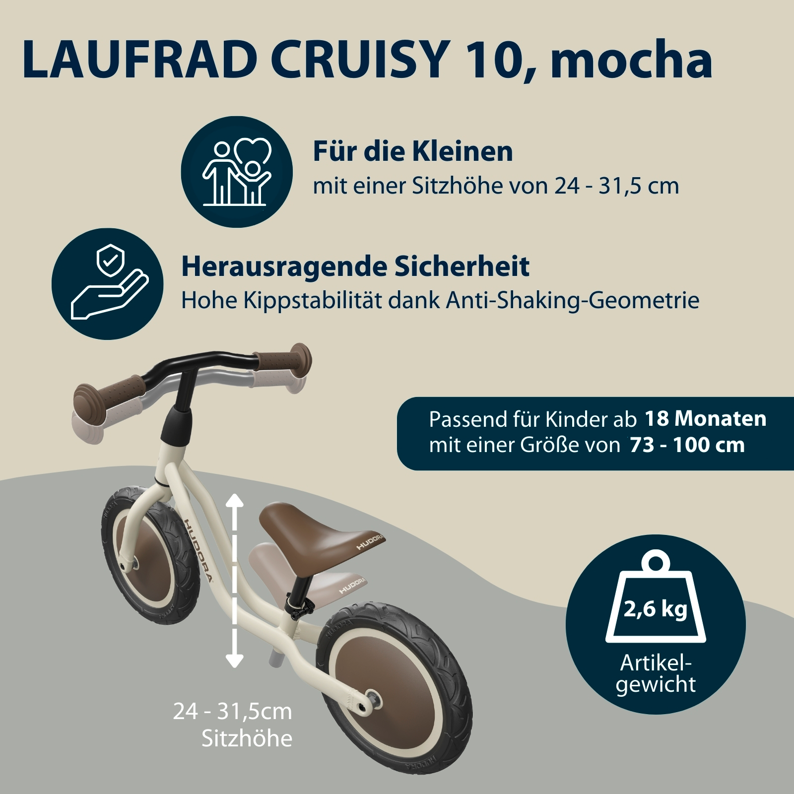HUDORA Laufrad Cruisy, mocha, Bild 2 von 6