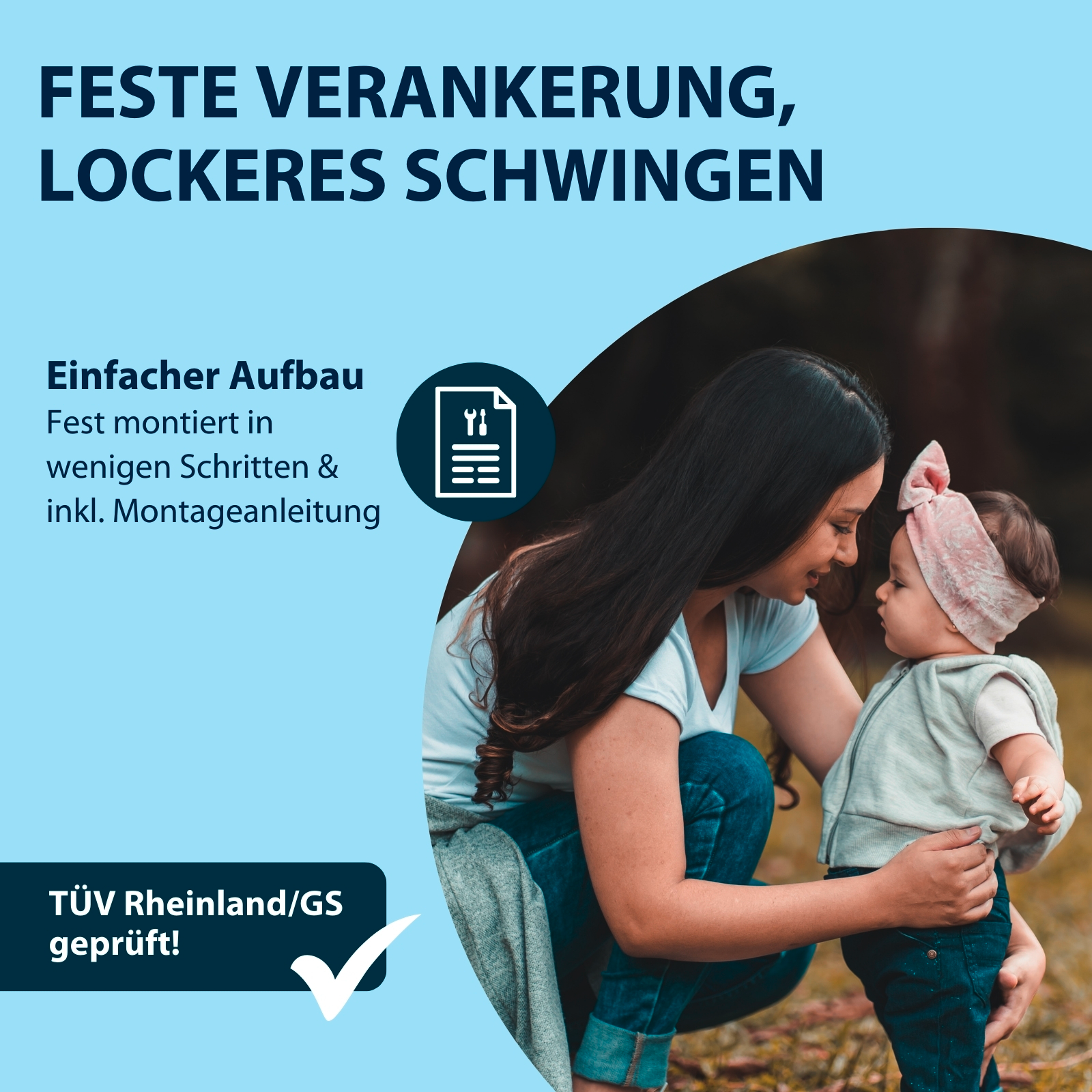 HUDORA Babyhochschaukel blau/grau, Bild 5 von 7