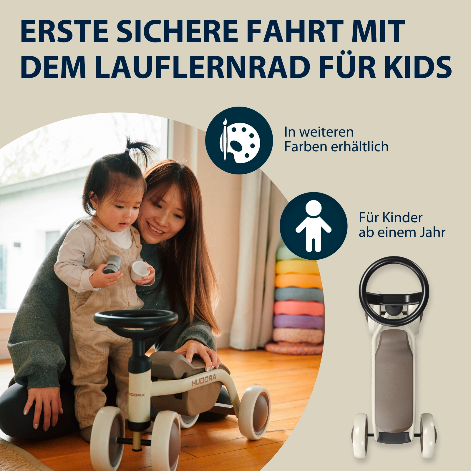 HUDORA Laufrad Steppy, mocha, Bild 5 von 6