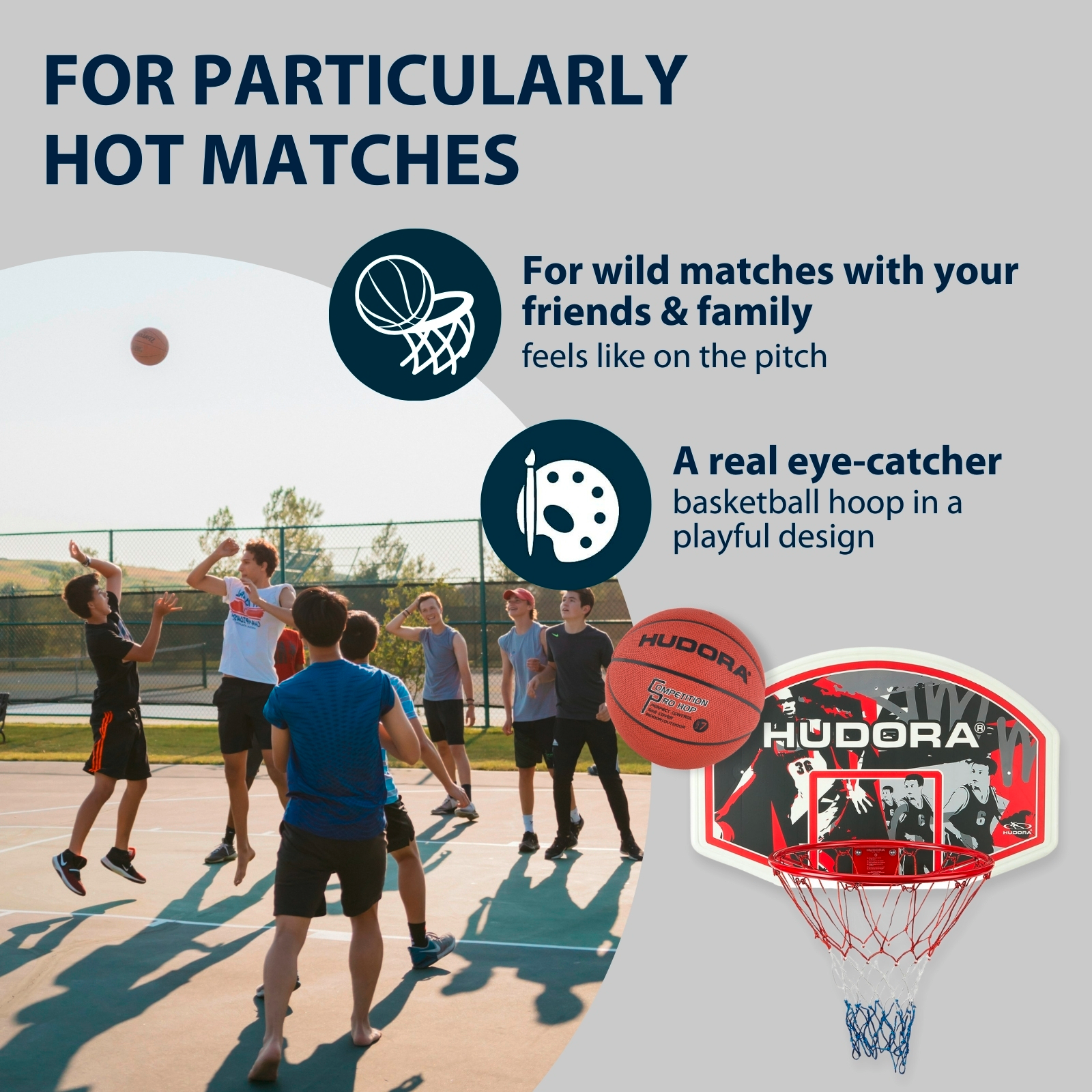 HUDORA basketball hoop set indoor/outdoor, image 5 from 6