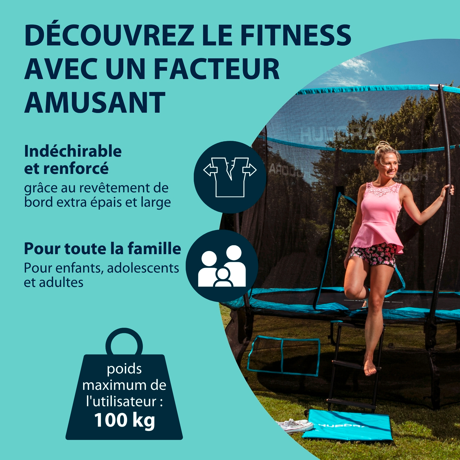 HUDORA Fantastic Complete Trampoline 250V, image 6 from 7
