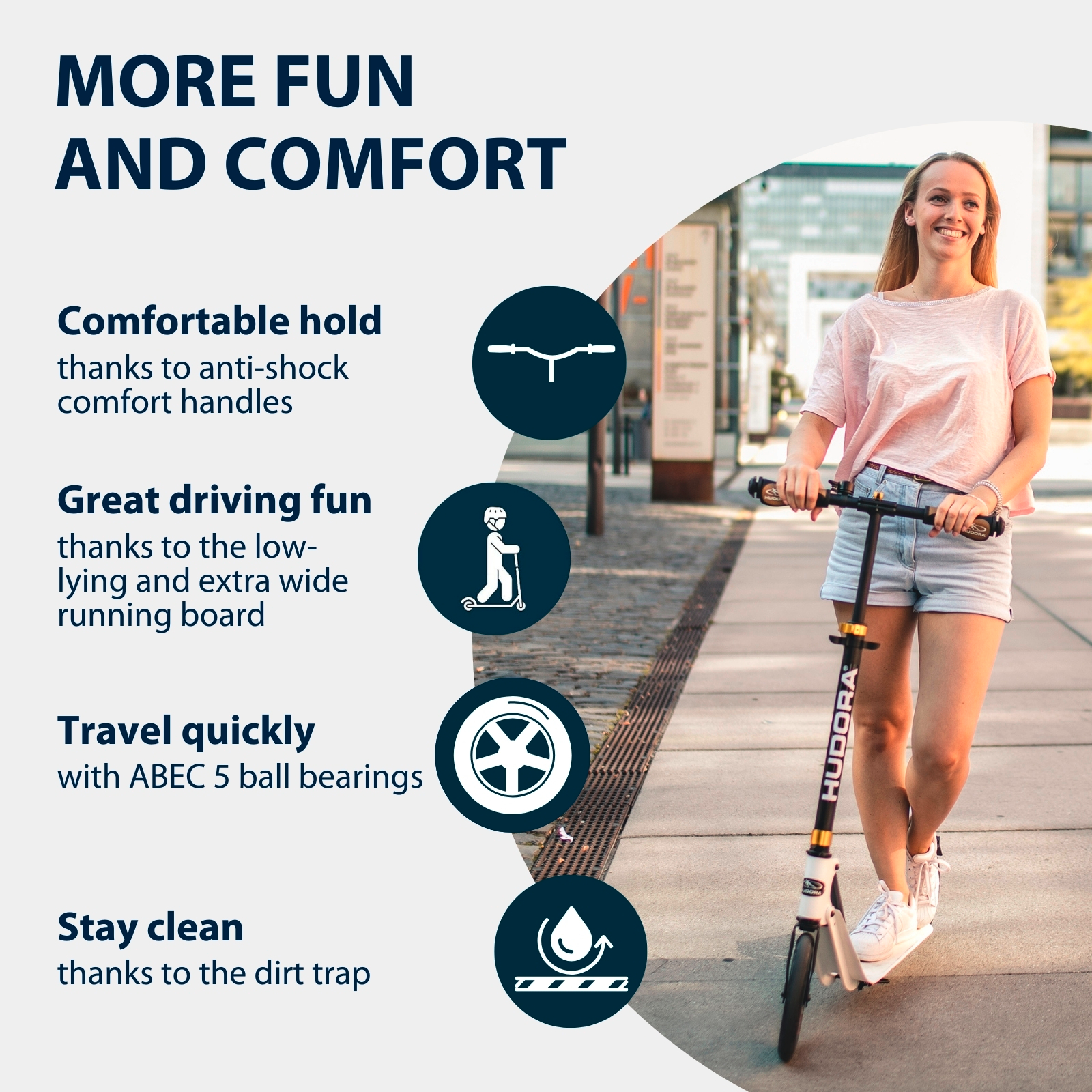HUDORA BigWheel® Style 230, scooter white, image 3 from 7