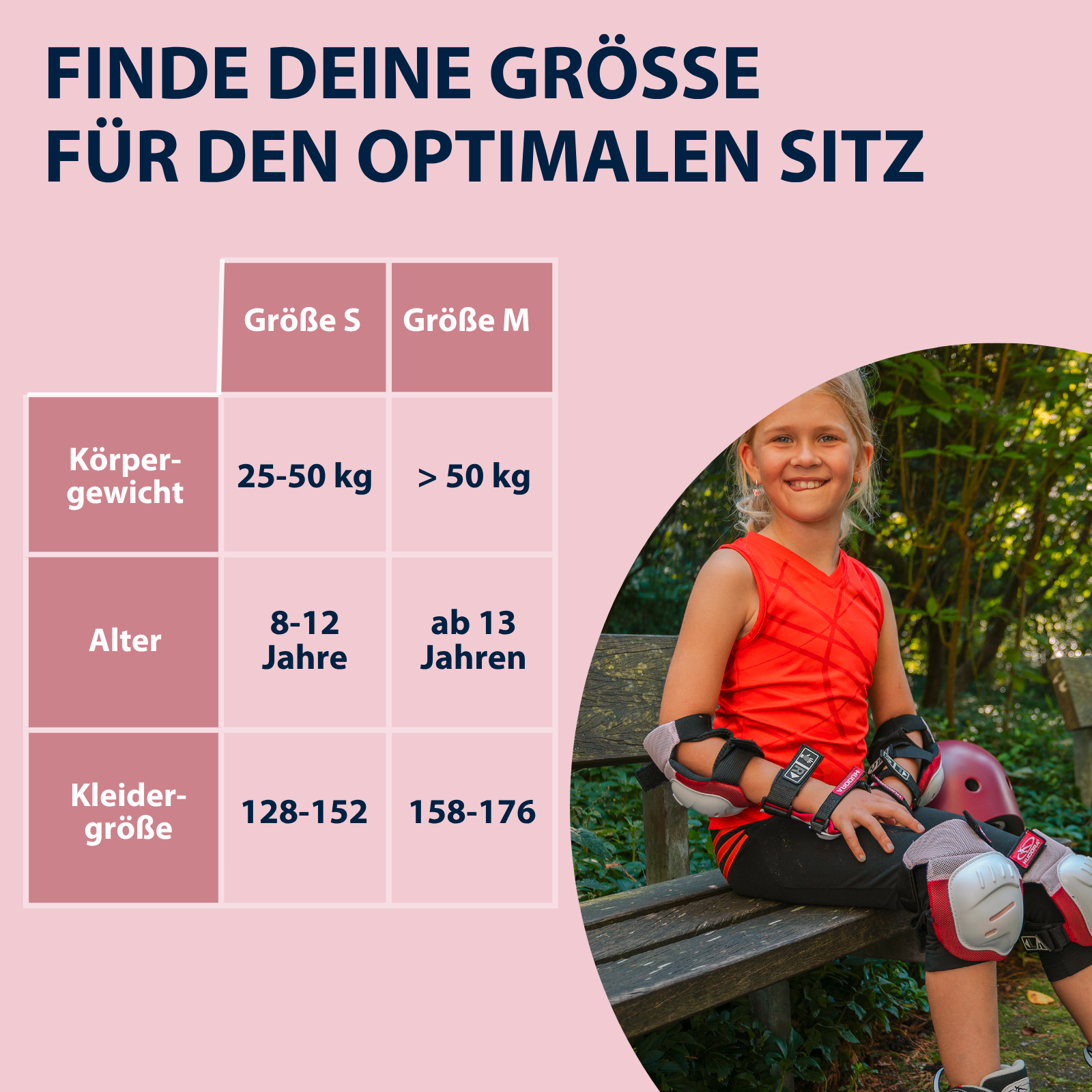 HUDORA Biomechanisches Protektoren Set Comfort rosa M, Bild 5 von 5