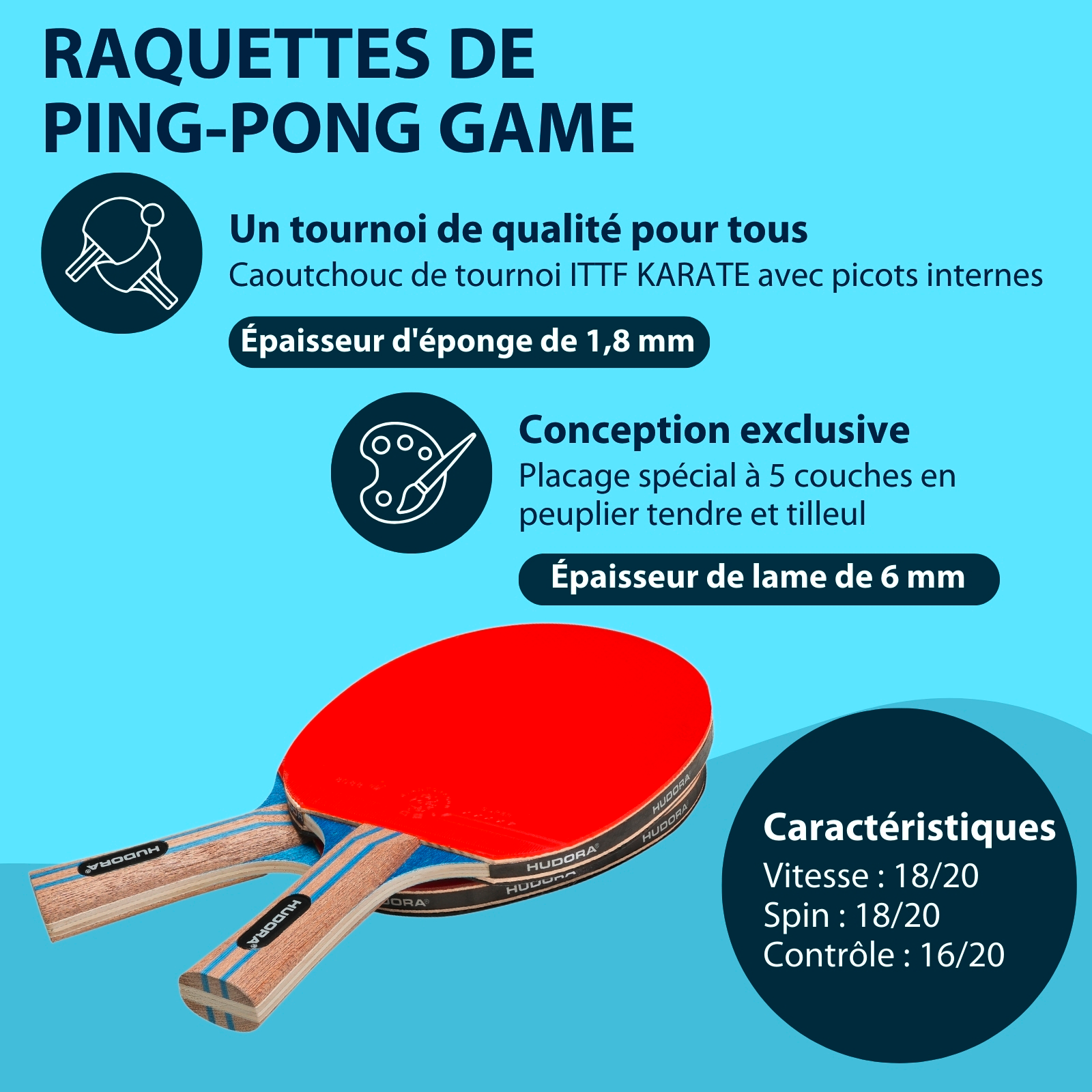 HUDORA Match table tennis set, image 3 from 6
