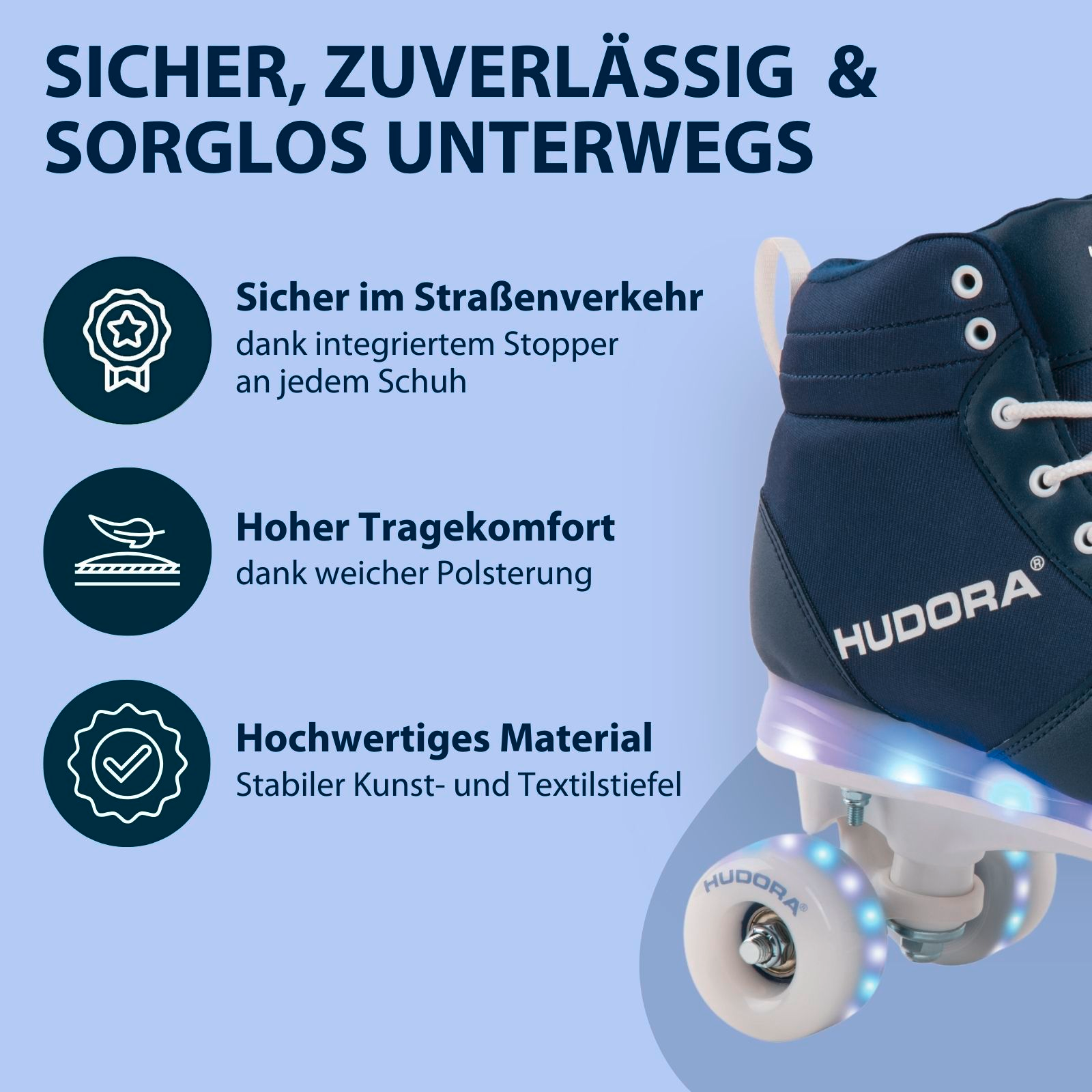 Roller Skates Advanced, navy LED, Gr. 33/34, Bild 5 von 7