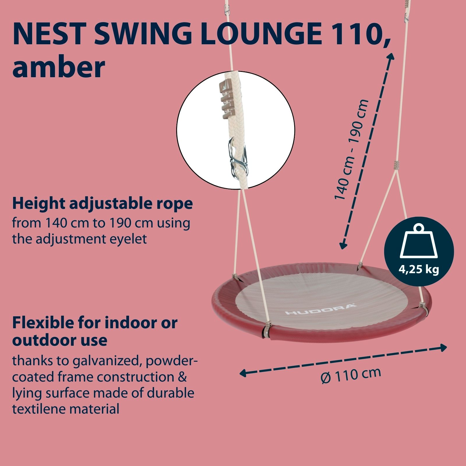 Nest swing Lounge 110, amber, image 2 from 6