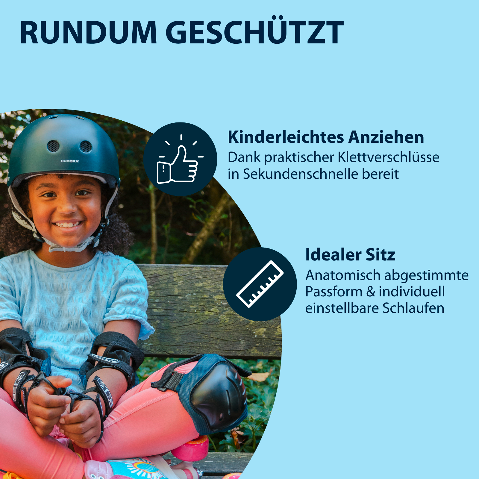 HUDORA Biomechanisches Protektoren Set Comfort blue S, Bild 5 von 5