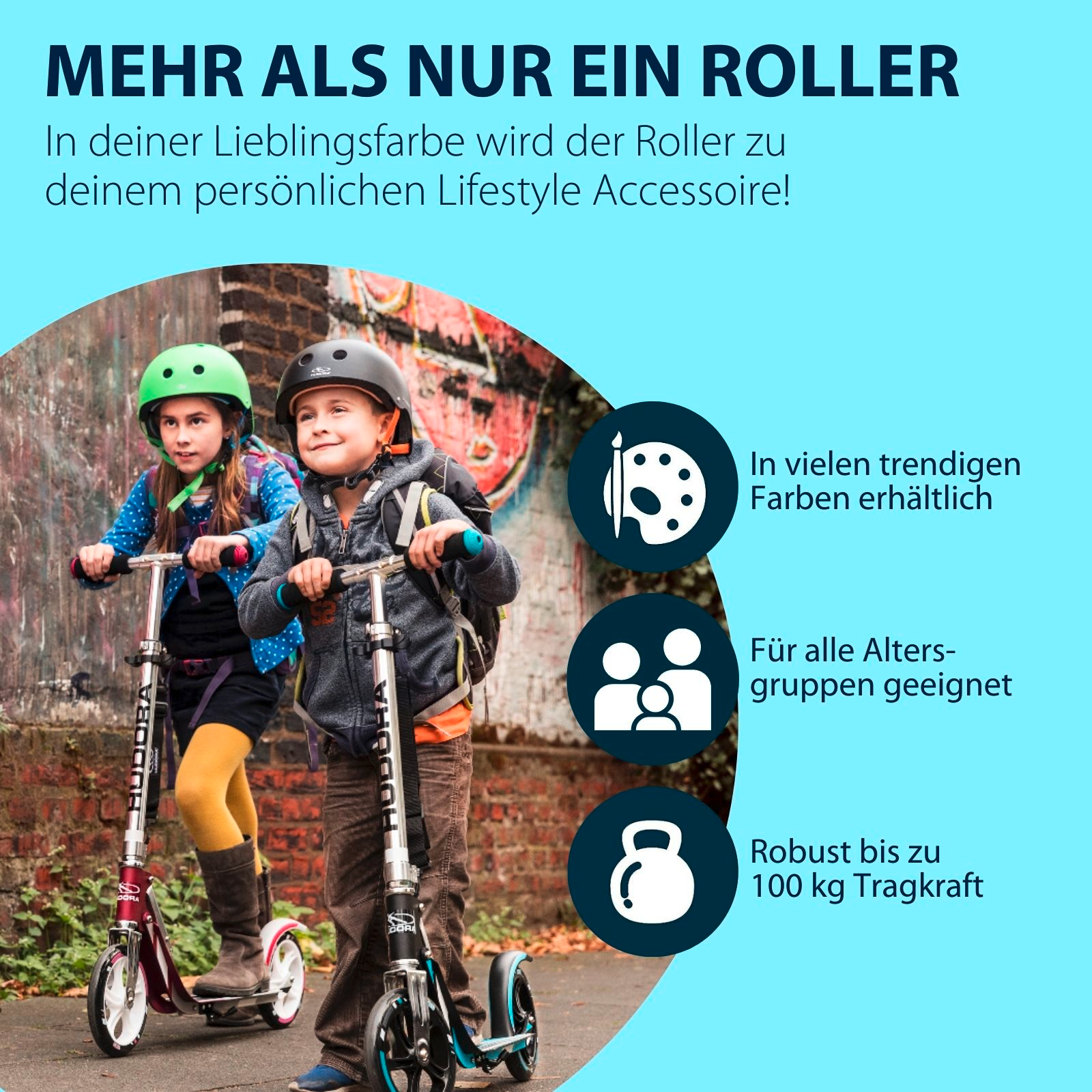HUDORA BigWheel® 205 Schwarz/Blau, Bild 6 von 7