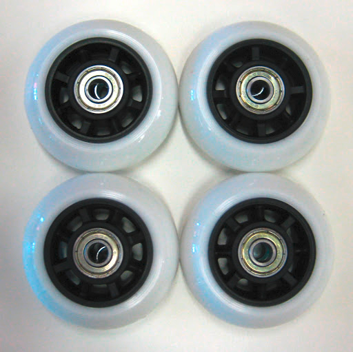 4 Ersatzrollen 76 x 22 mm, weiß, inkl. ABEC-5 Kugellager