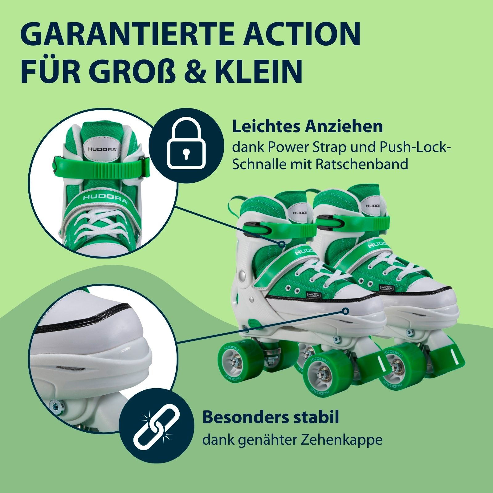 HUDORA Rollschuh Sneaker, grass, Gr. 28-39, Bild 4 von 7