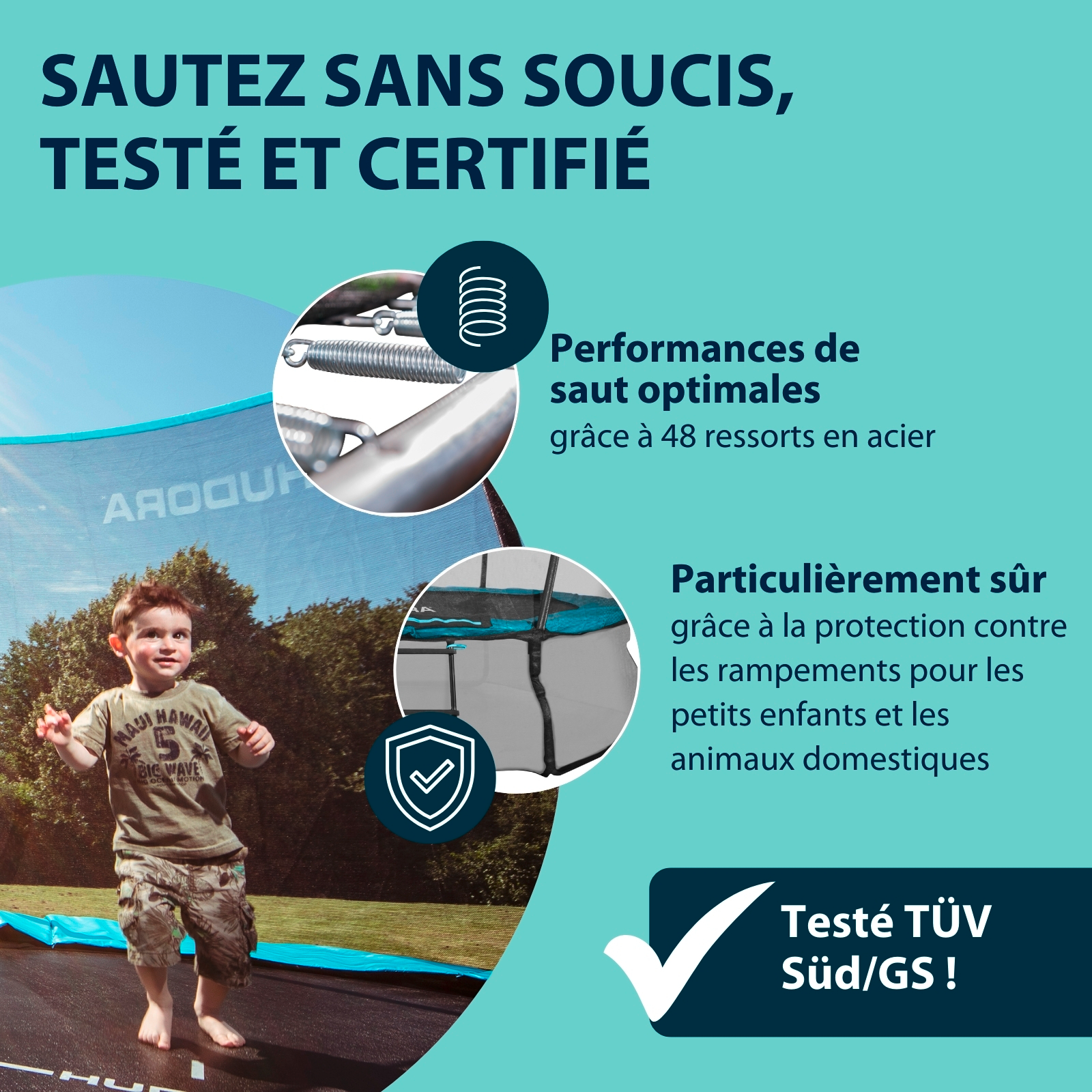 HUDORA Fantastic Complete Trampoline 250V, image 5 from 7