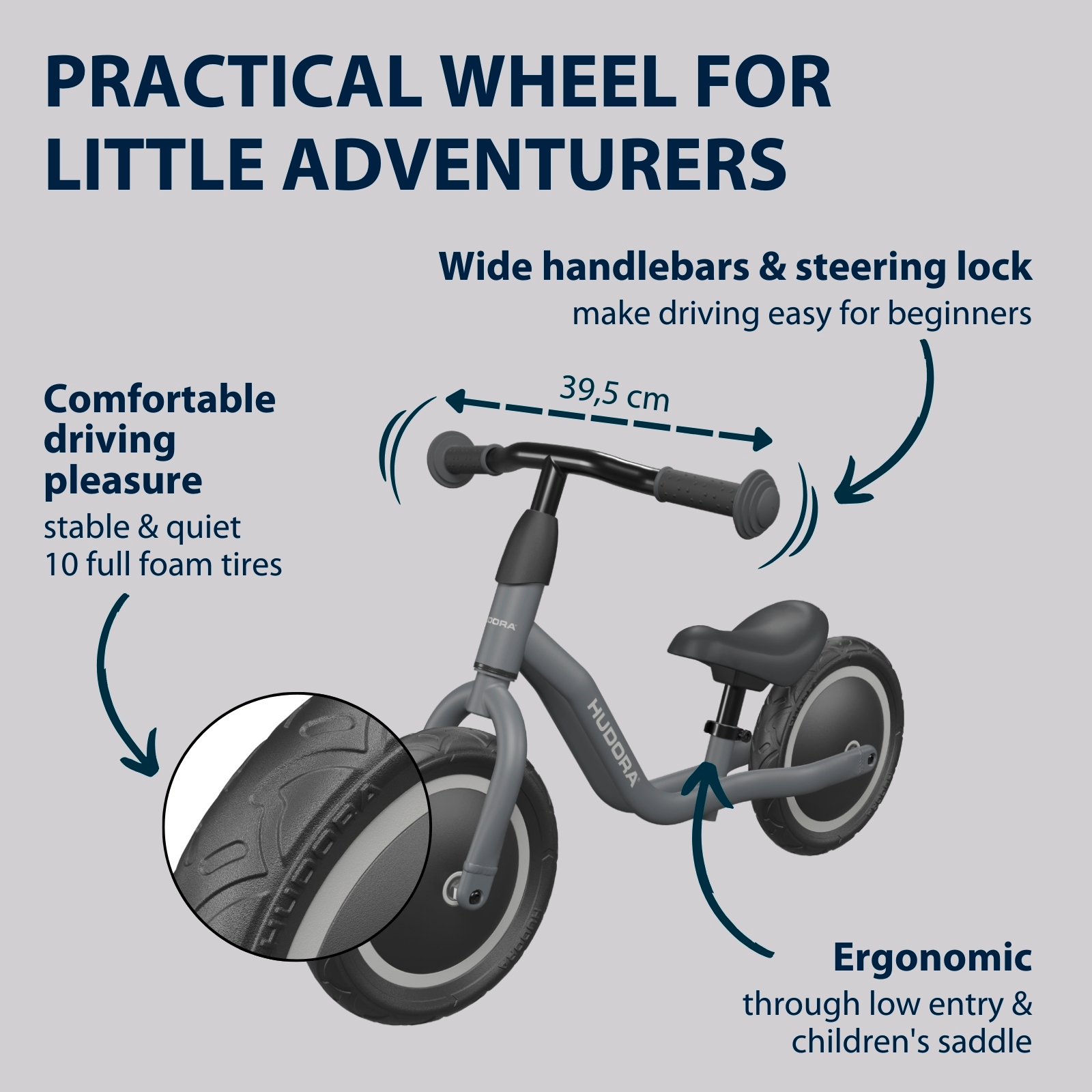 HUDORA Cruisy balance bike, shadow, image 3 from 6