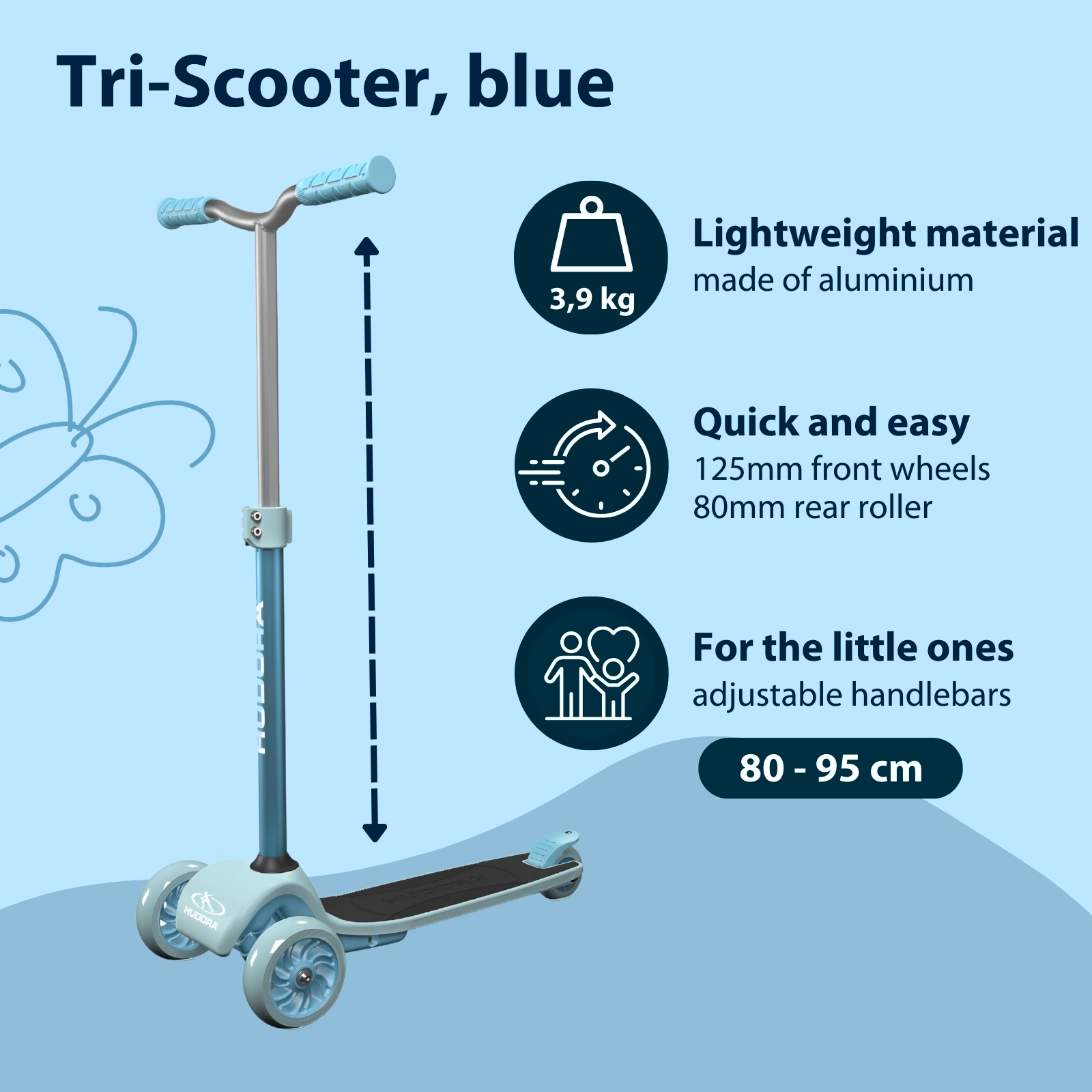 HUDORA Tri-Scooter, blue, image 2 from 7