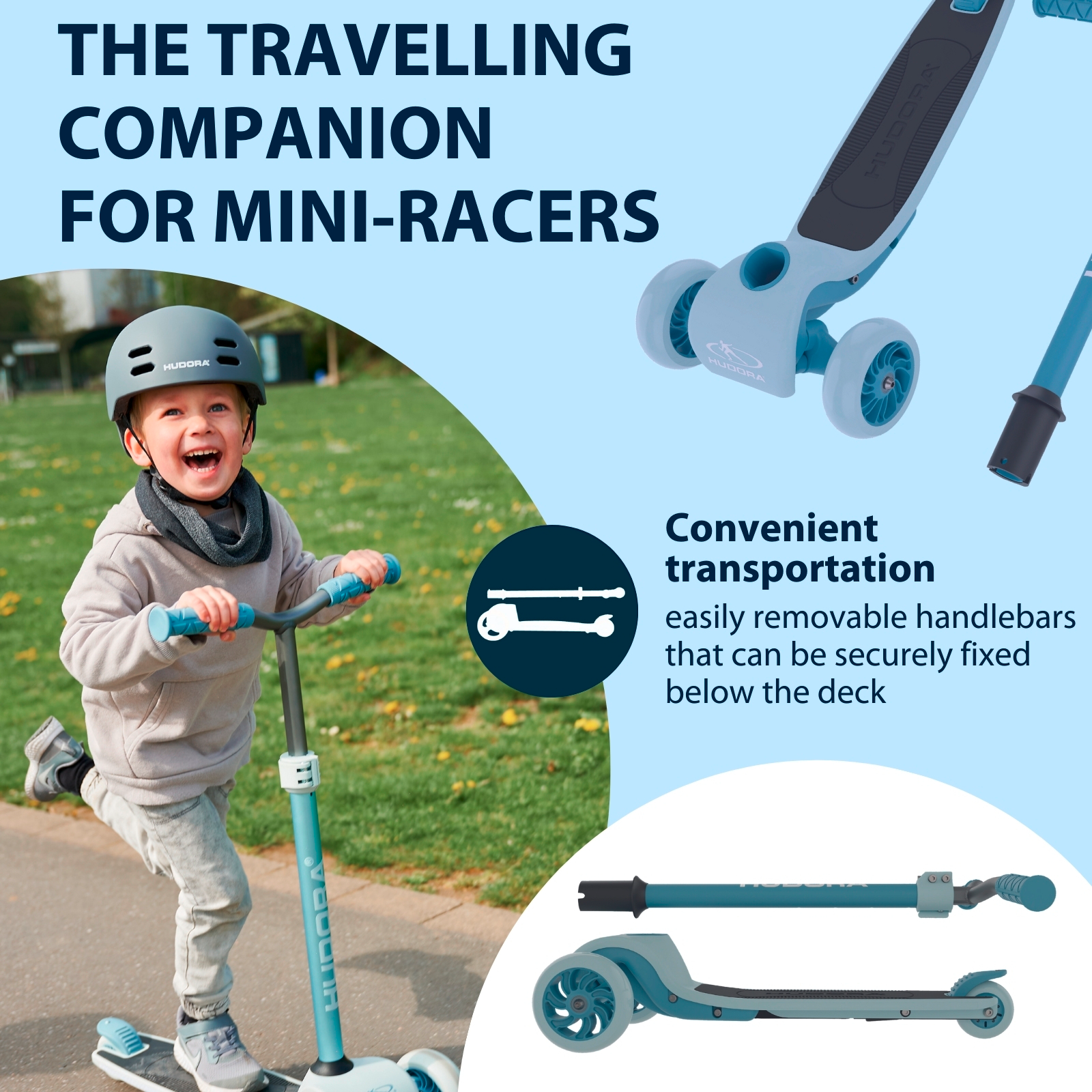 HUDORA Tri-Scooter, blue, image 4 from 7