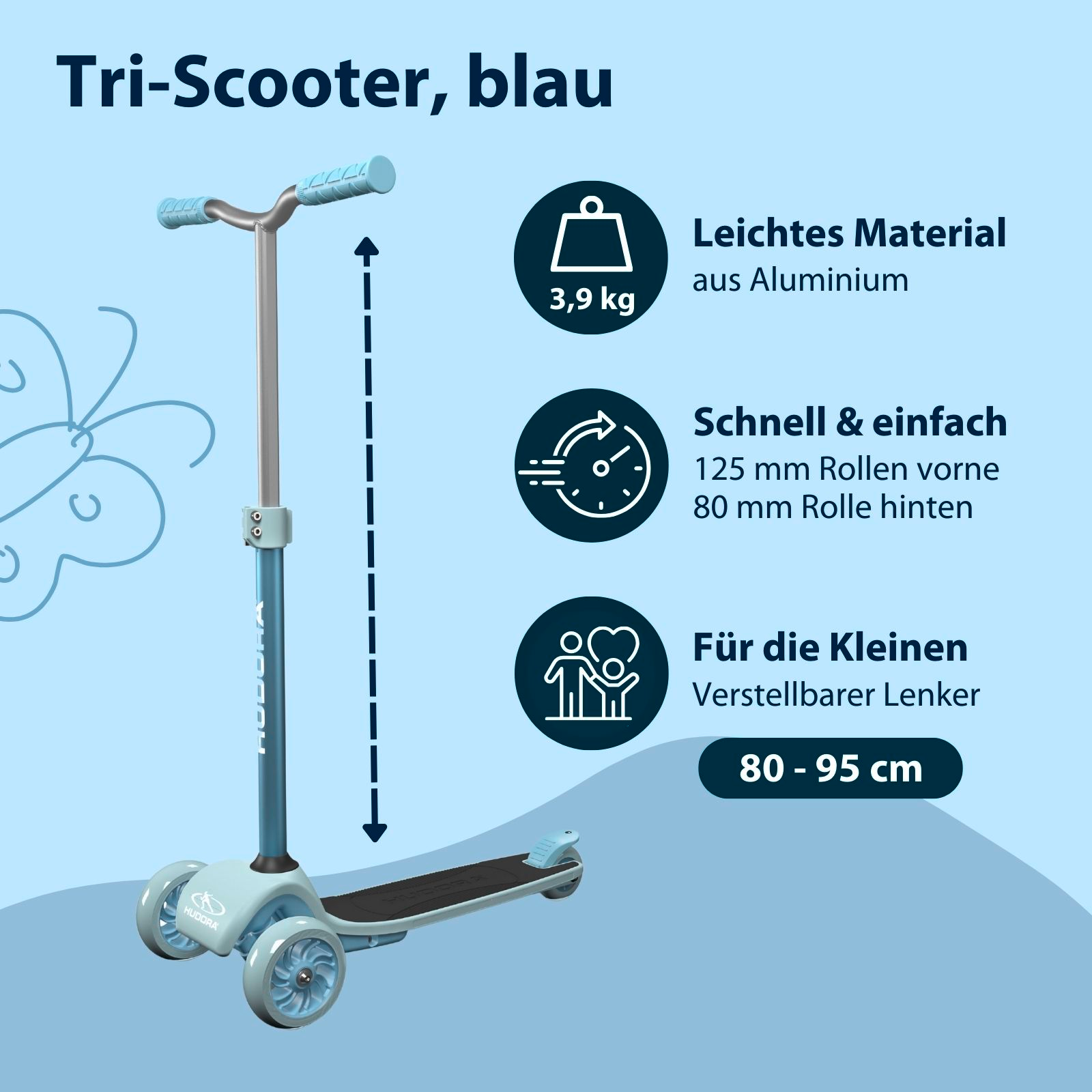 HUDORA Tri-Scooter, blue, Bild 2 von 7