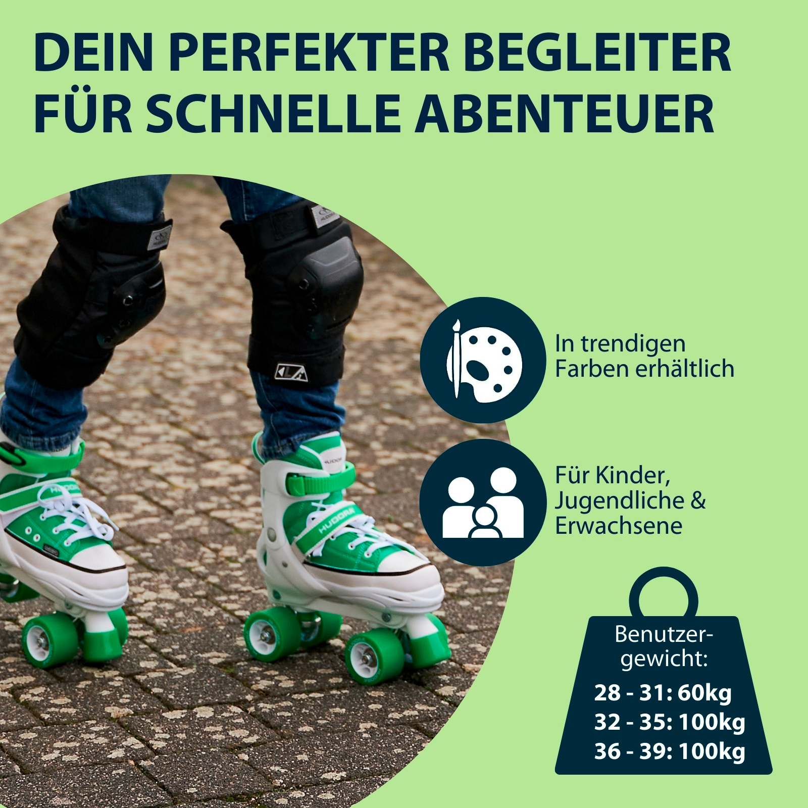 HUDORA Rollschuh Sneaker, grass, Gr. 28-39, Bild 6 von 7