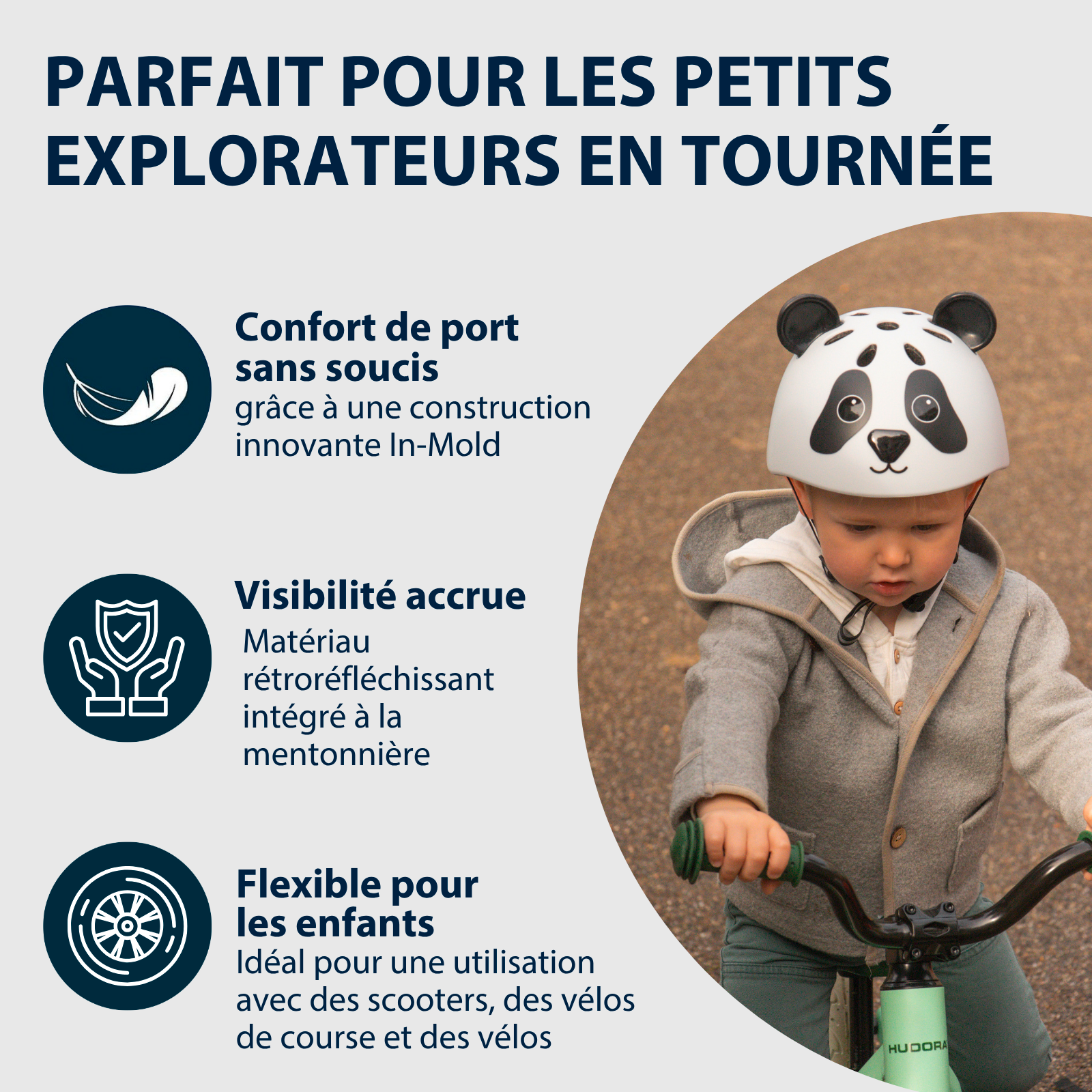 HUDORA children's helmet Beary, mocha, size 48-52, image 5 from 7