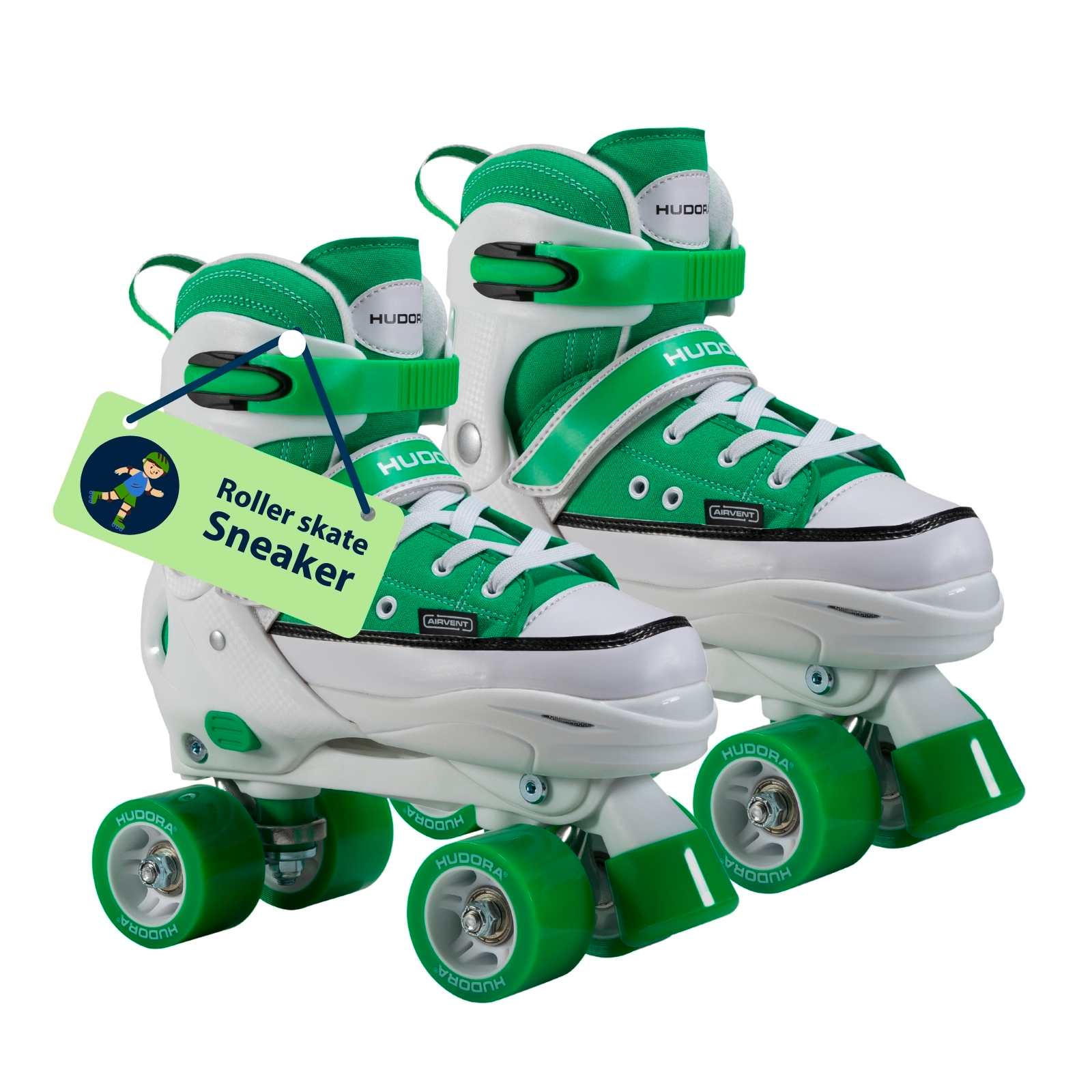 HUDORA roller skate sneaker, grass, size 28-39, image 1 from 7