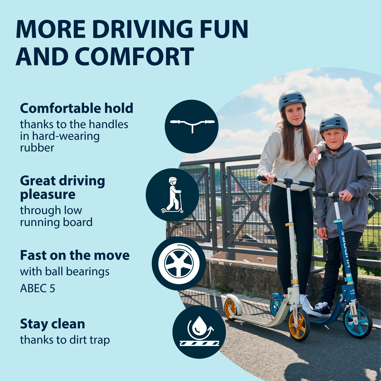 HUDORA BigWheel® 215 Scooter, azurblau, image 3 from 7