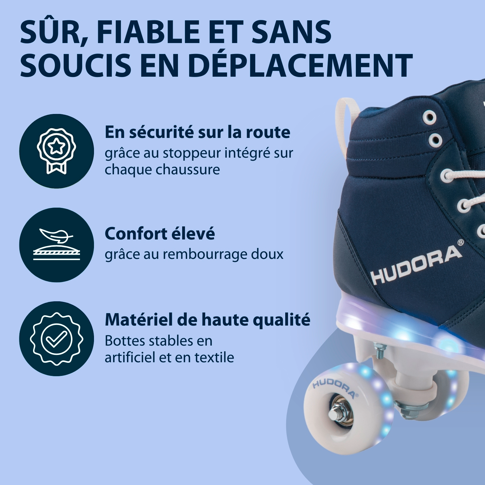 Patins à roulettes Advanced, navy LED, image 5 from 7