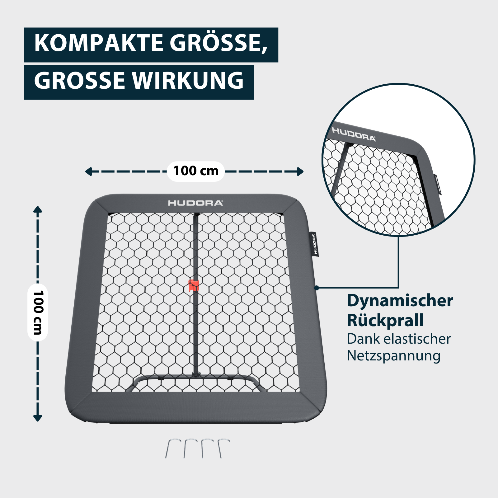 HUDORA Football Rebounder 100 Grey, image 6 from 7