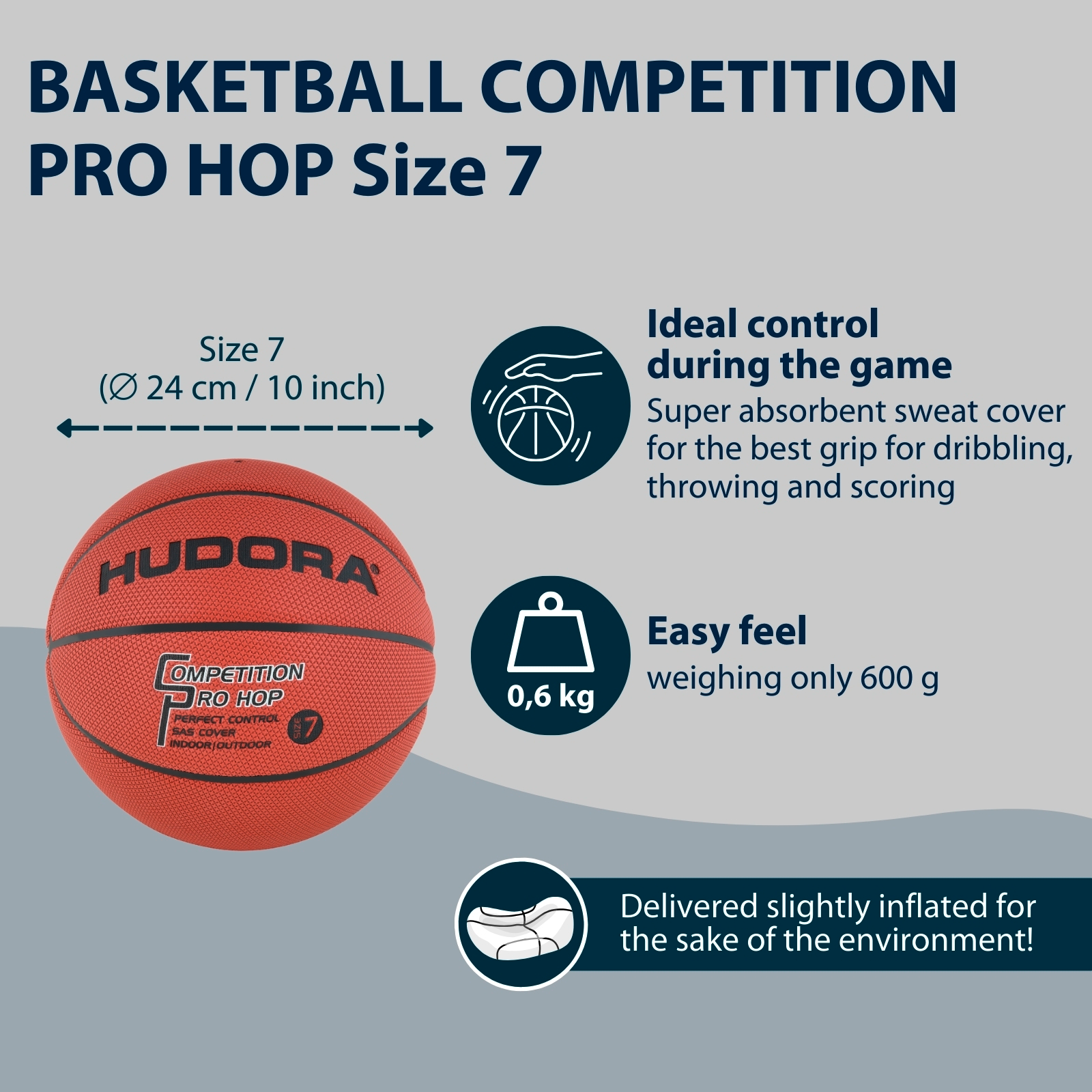 HUDORA Basketball Competition Pro Hop, size 7, image 2 from 5