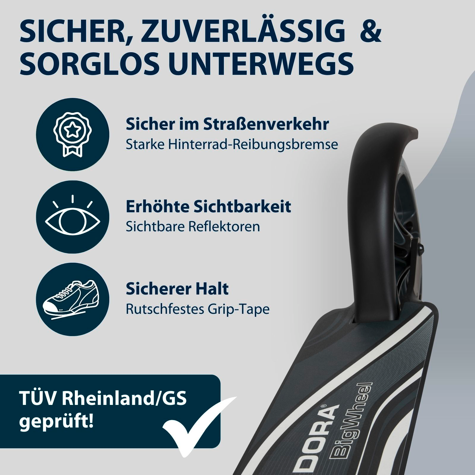 HUDORA BigWheel® 205, Scooter schwarz/anthrazit, Bild 5 von 7