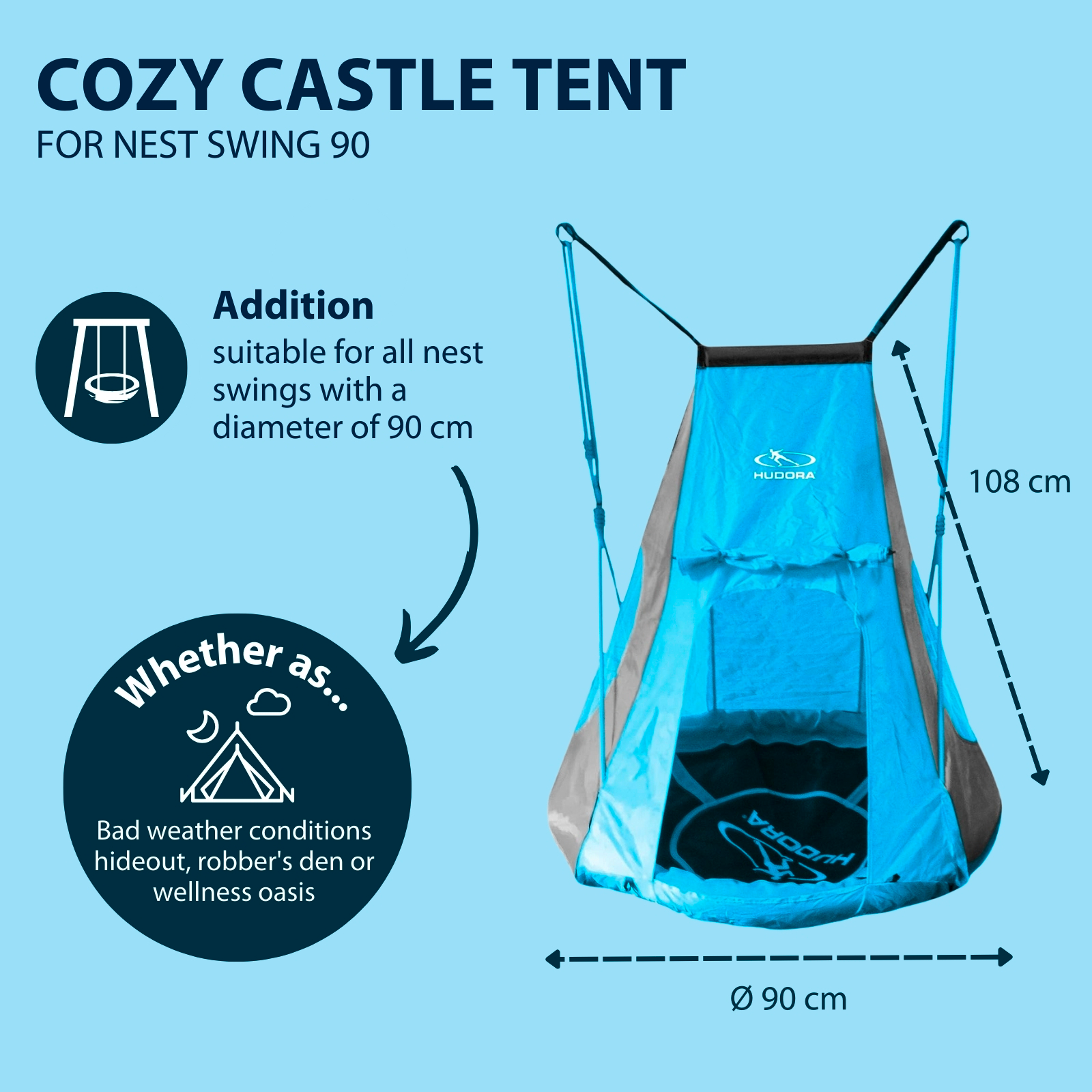 HUDORA Cosy Castle tent for nest swing 90, image 2 from 7
