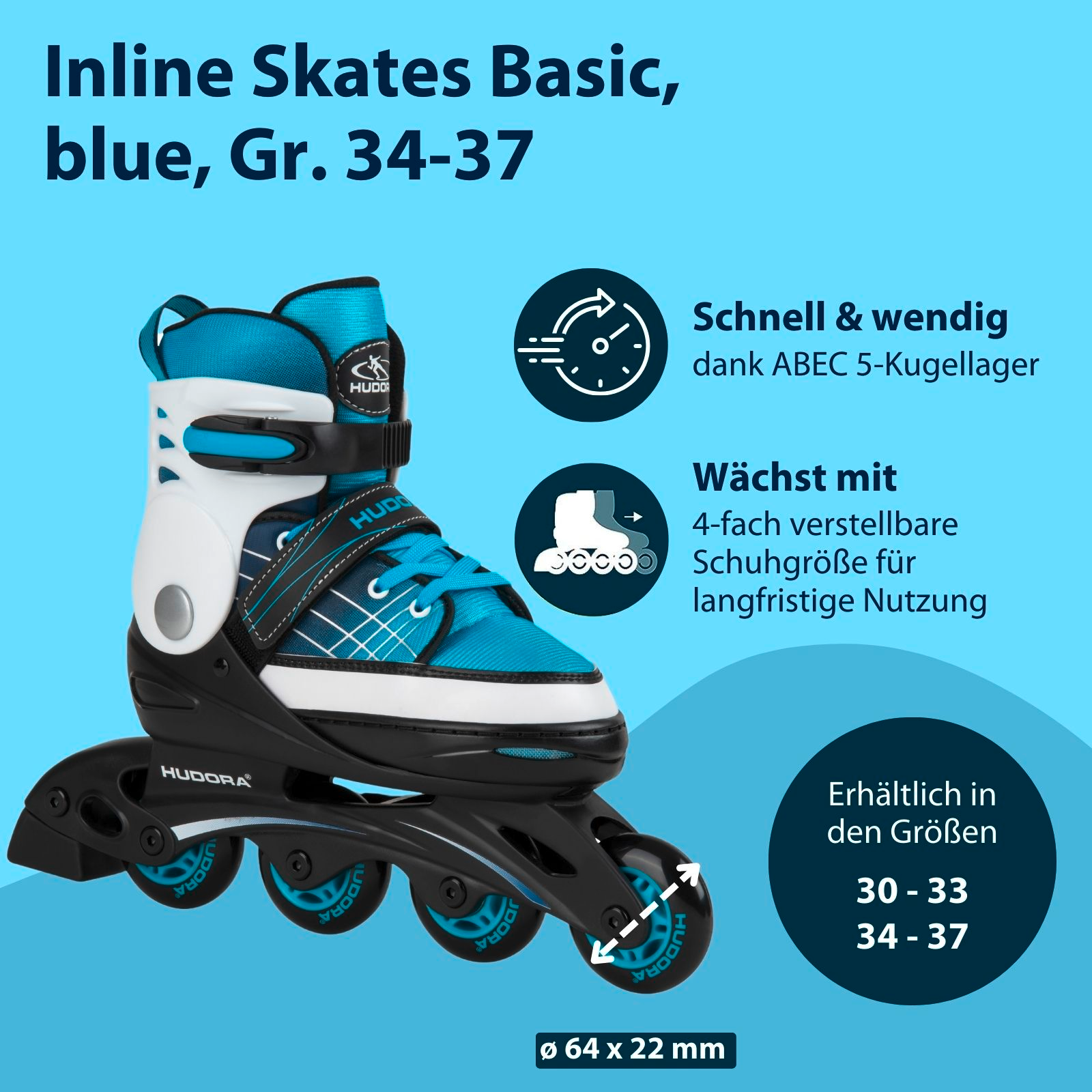 HUDORA Inline Skates Basic, blue, Bild 2 von 7
