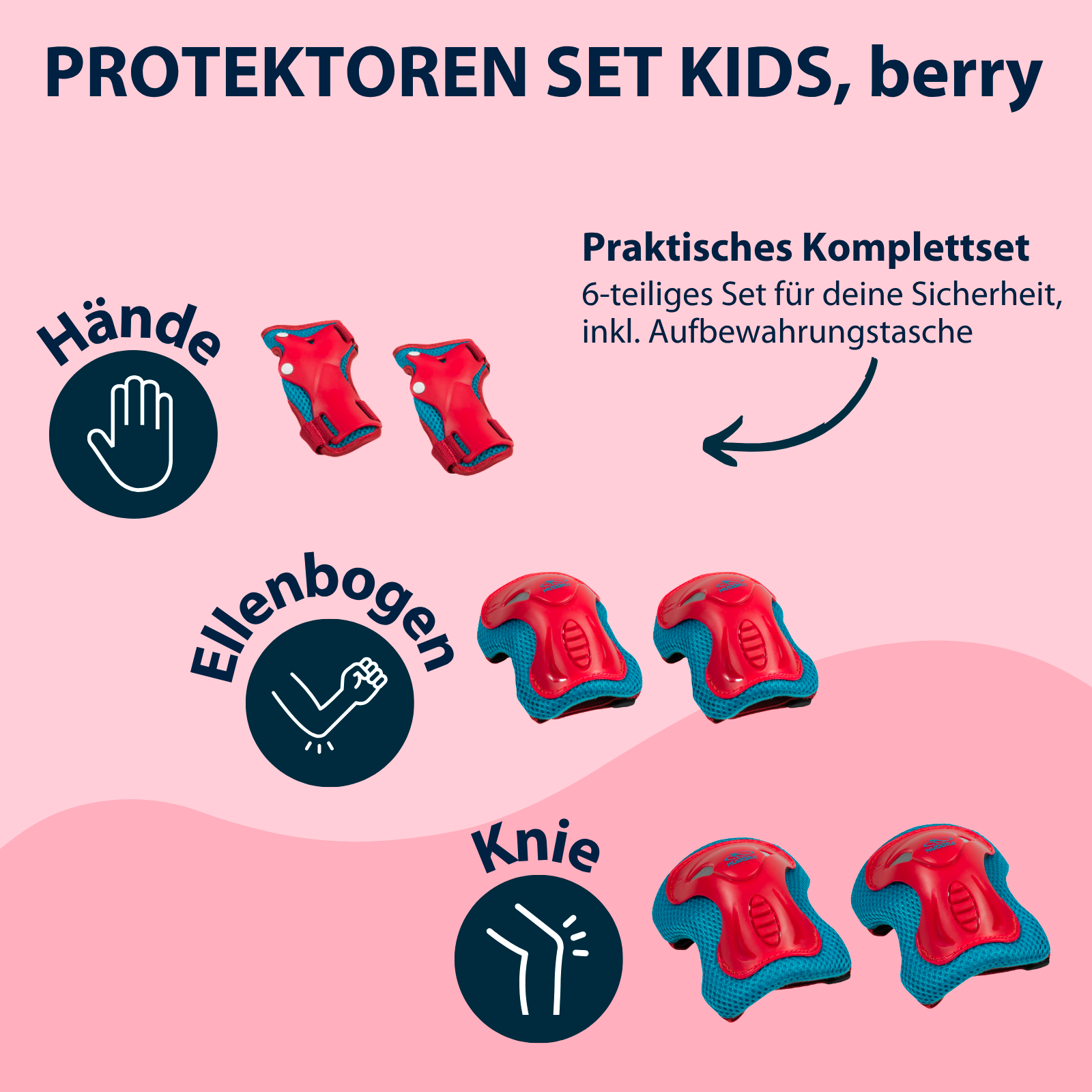 HUDORA Protector Set Kids berry XS, image 2 from 6