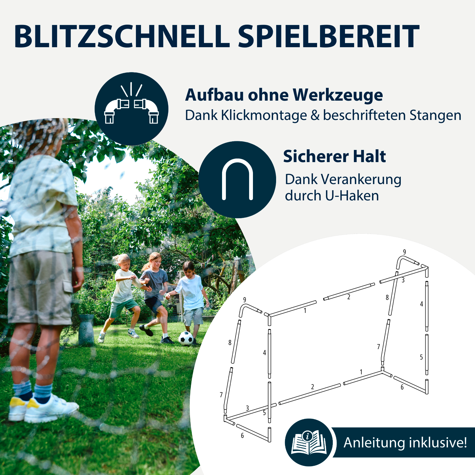 HUDORA Fußballtor Pro Tect 120 Advanced White, Bild 5 von 7