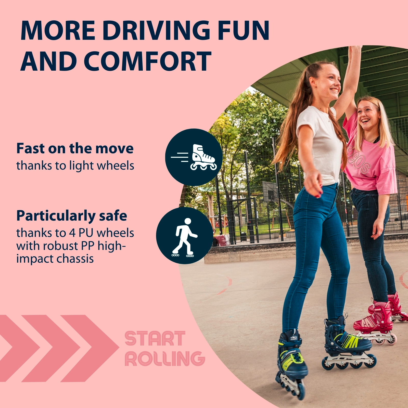 Inline Skates Comfort, strong berry, size 35-40, image 3 from 7