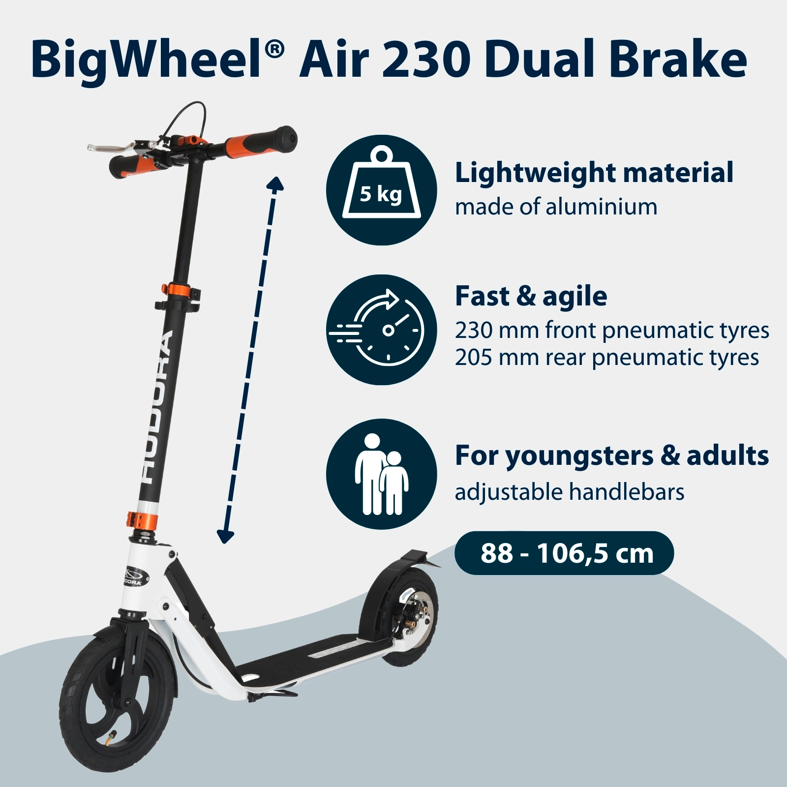 HUDORA BigWheel® Air 230 Dual Brake, image 2 from 7