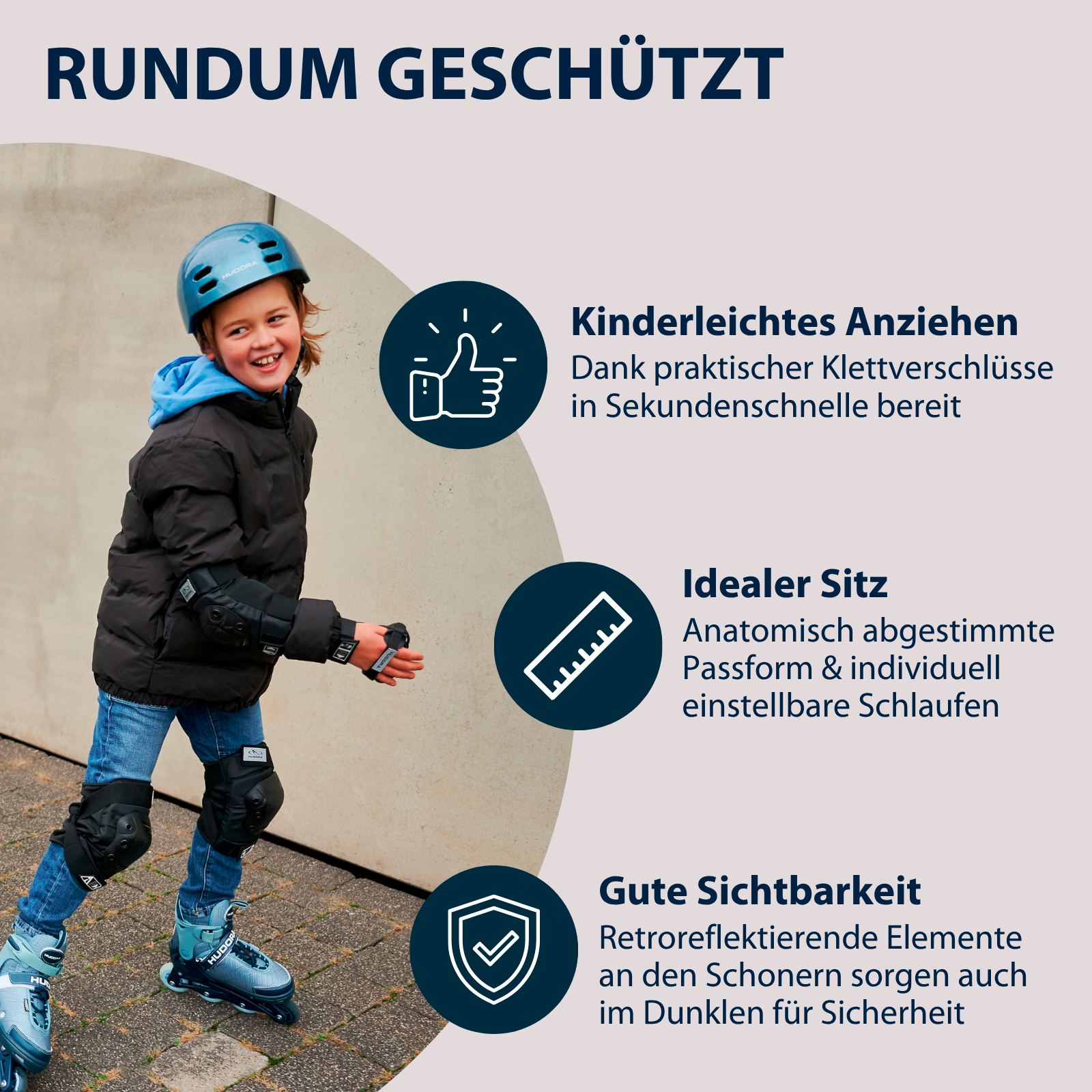 HUDORA Biomechanisches Protektoren Set Pro schwarz L, Bild 4 von 6