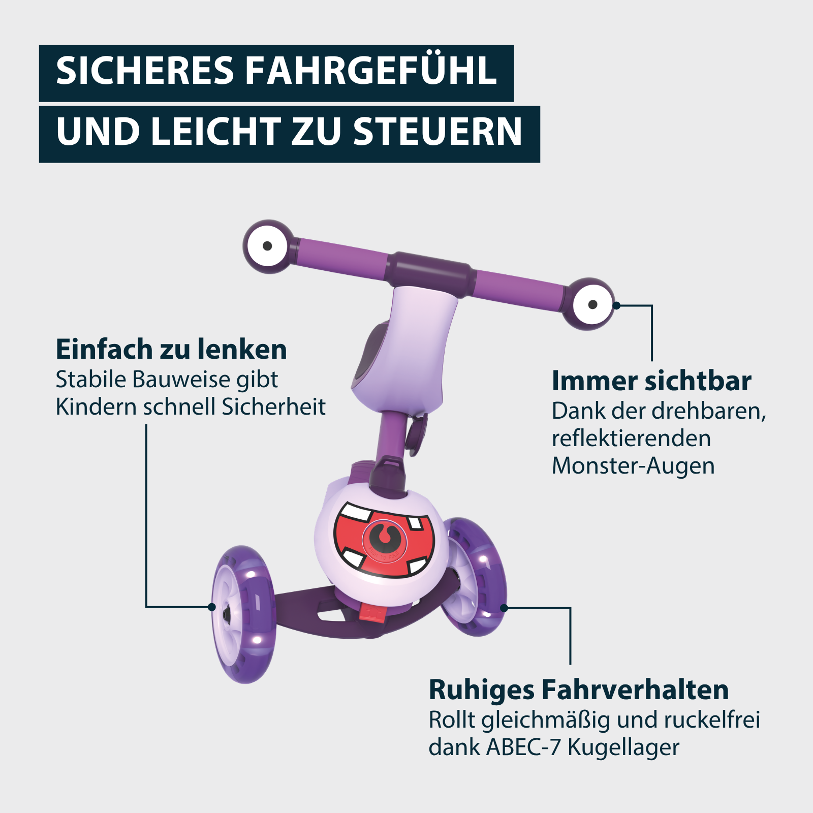 HUDORA 4-in-1-Scooter Rollf lavender, Bild 4 von 7