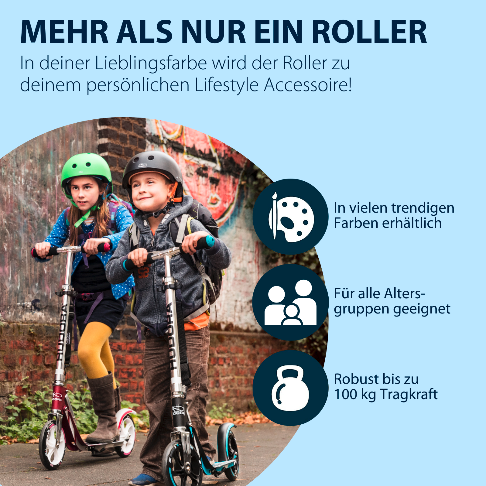 HUDORA BigWheel® 205 Scooter, grün/blau, Bild 6 von 7