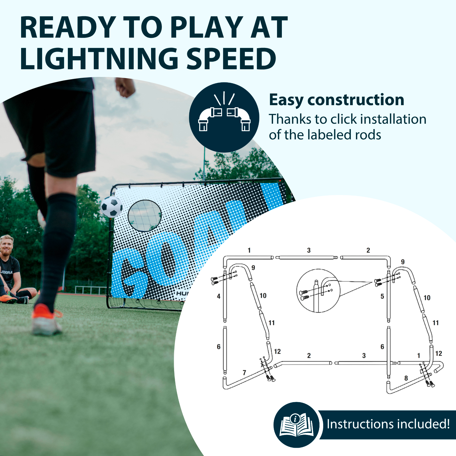 HUDORA football goal trainer with goal wall, image 4 from 6
