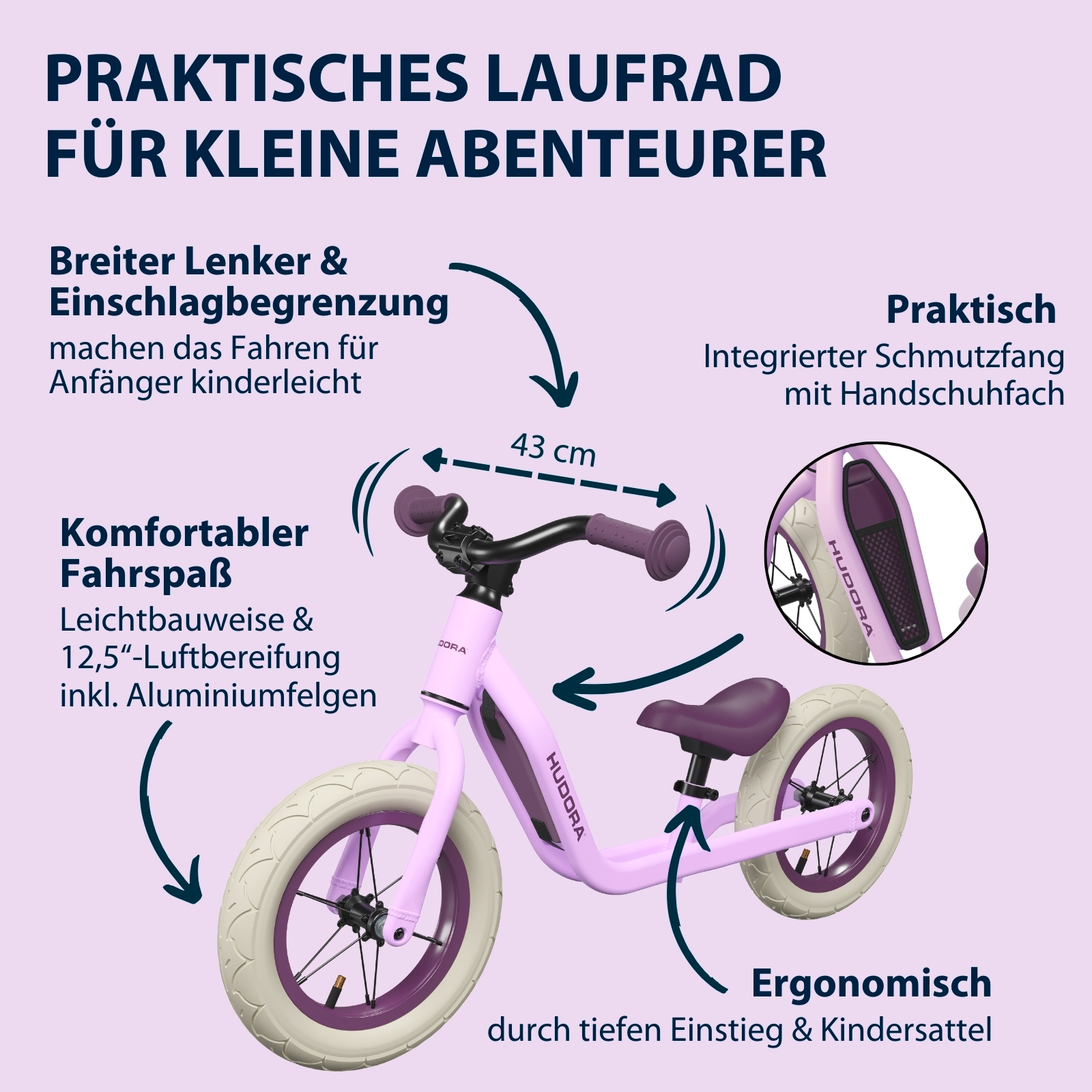 HUDORA Laufrad Explory, lavender, Bild 3 von 6